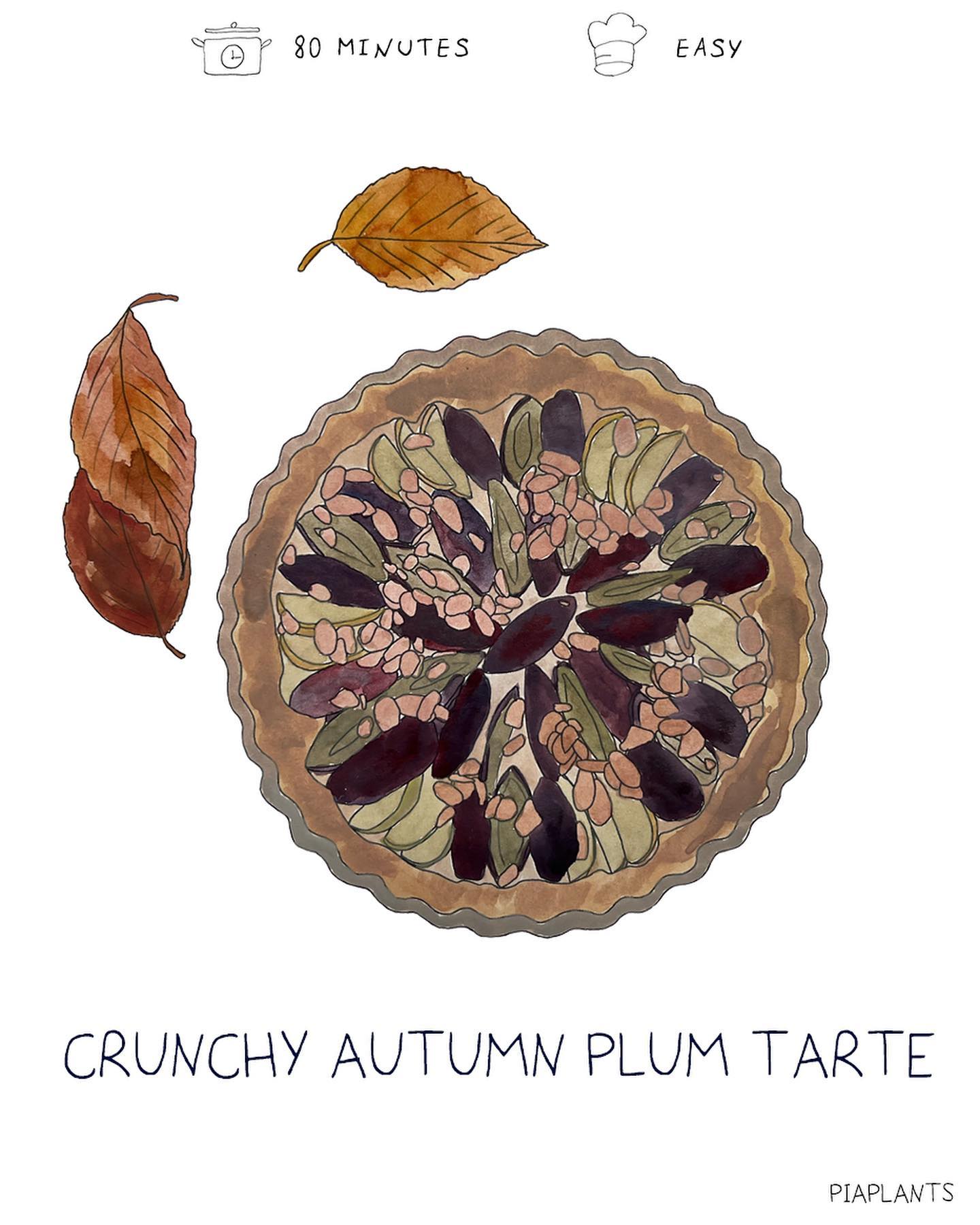 Autumn Apple and Plum Almond Tart