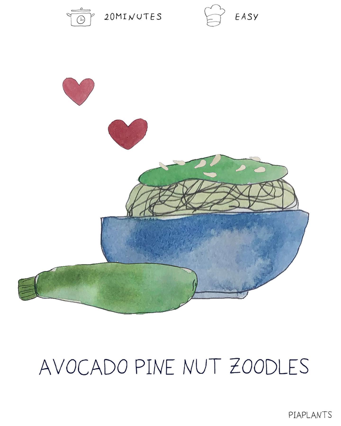 Fresh Zucchini Noodles with Avocado Pesto