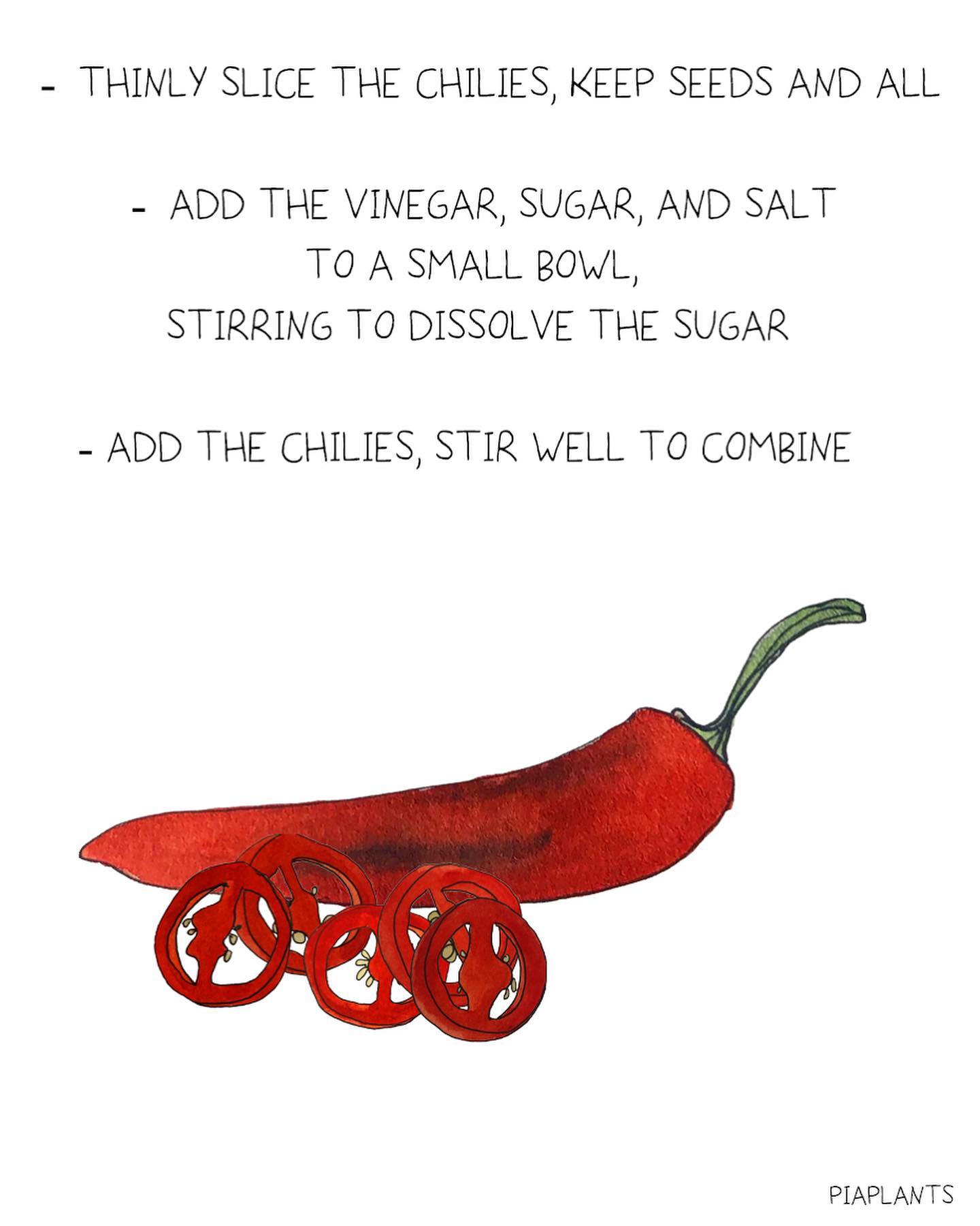 Quick Pickled Red Chilies