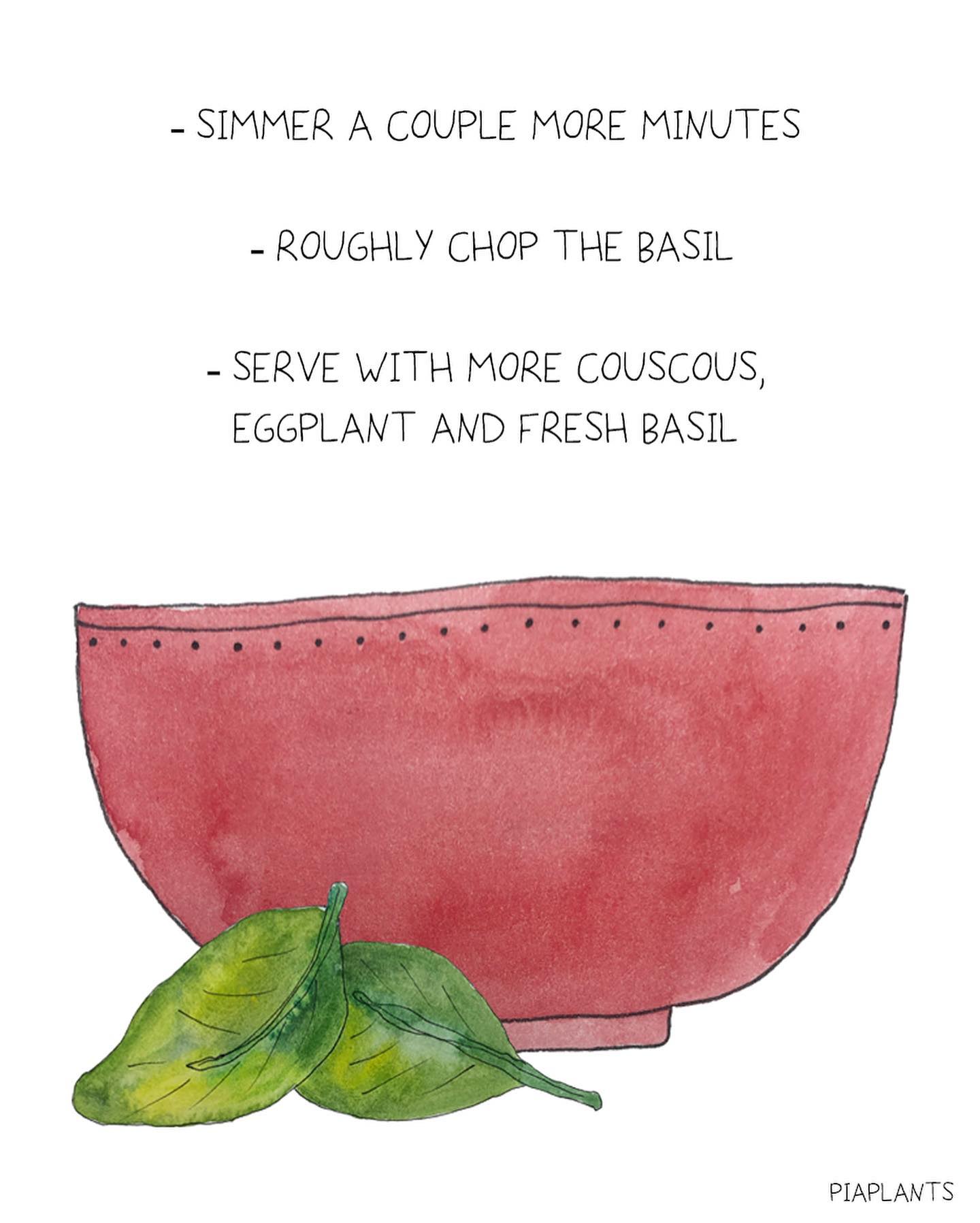 Roasted Eggplant Herby Soup with Giant Couscous
