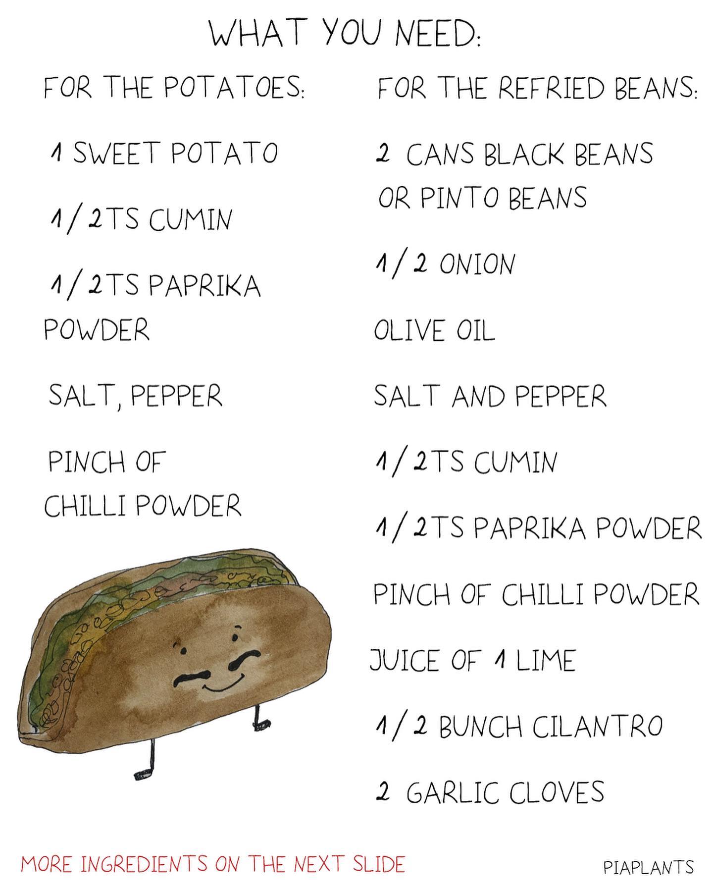 Homemade Taco Recipe with Sweet Potato and Refried Beans