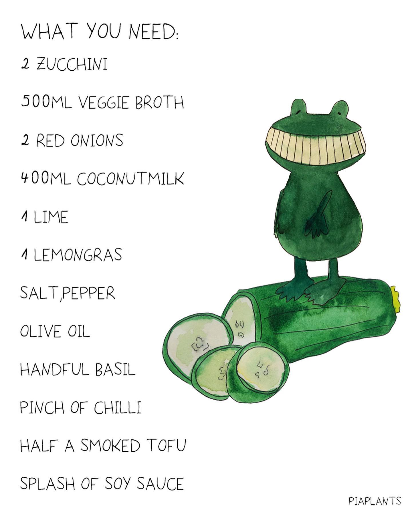 Creamy Zucchini Lemongrass Soup with Tofu