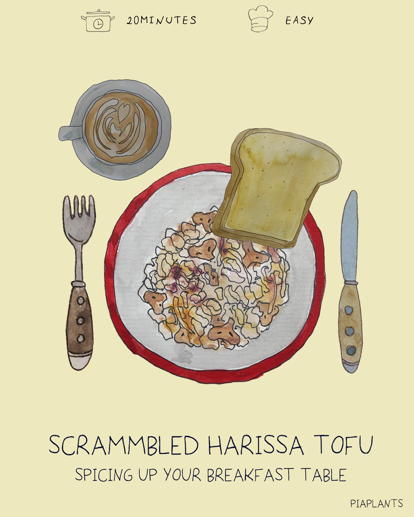 Favorite Harissa Scrambled Tofu Breakfast