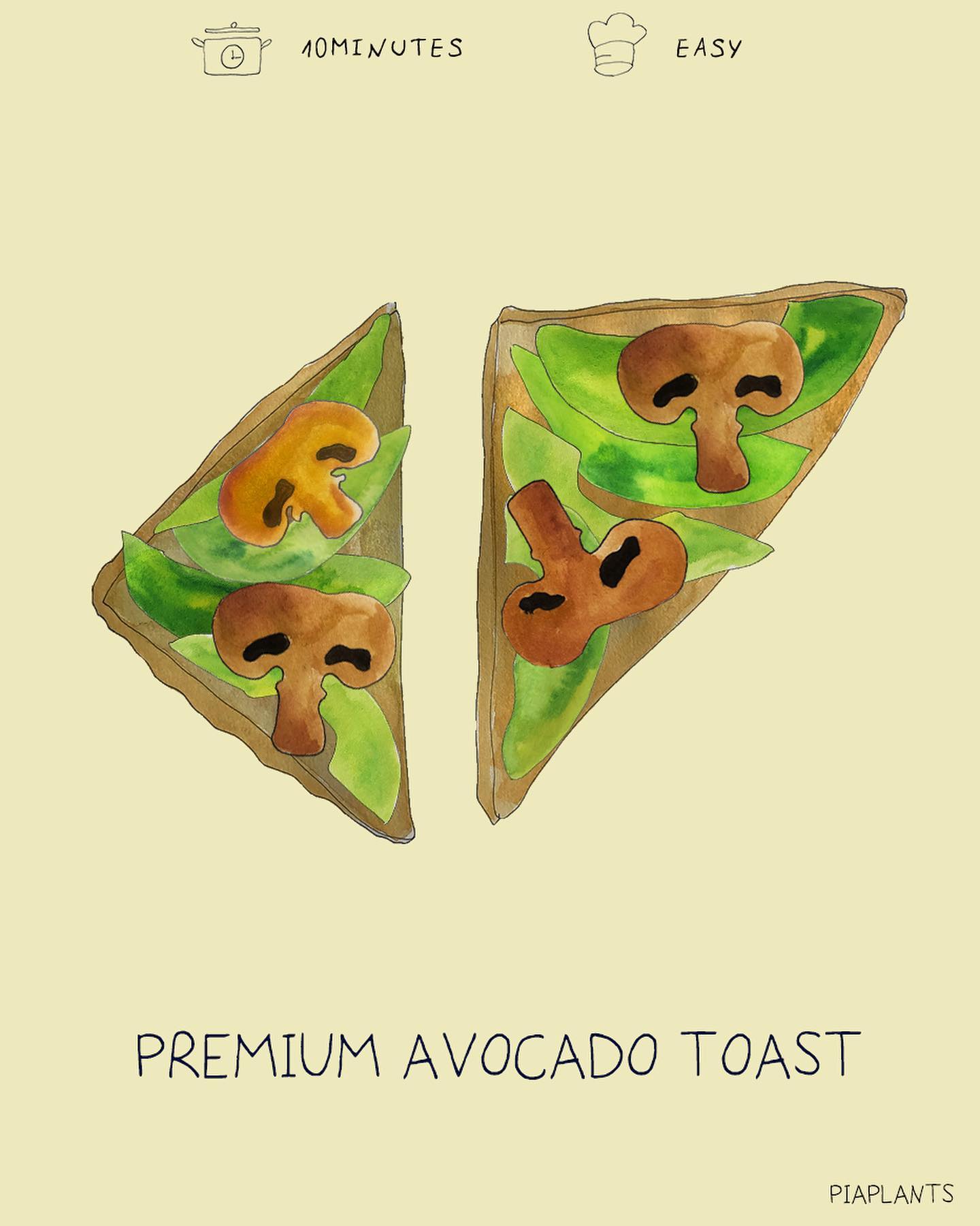 Avocado Mushroom Breakfast Toast