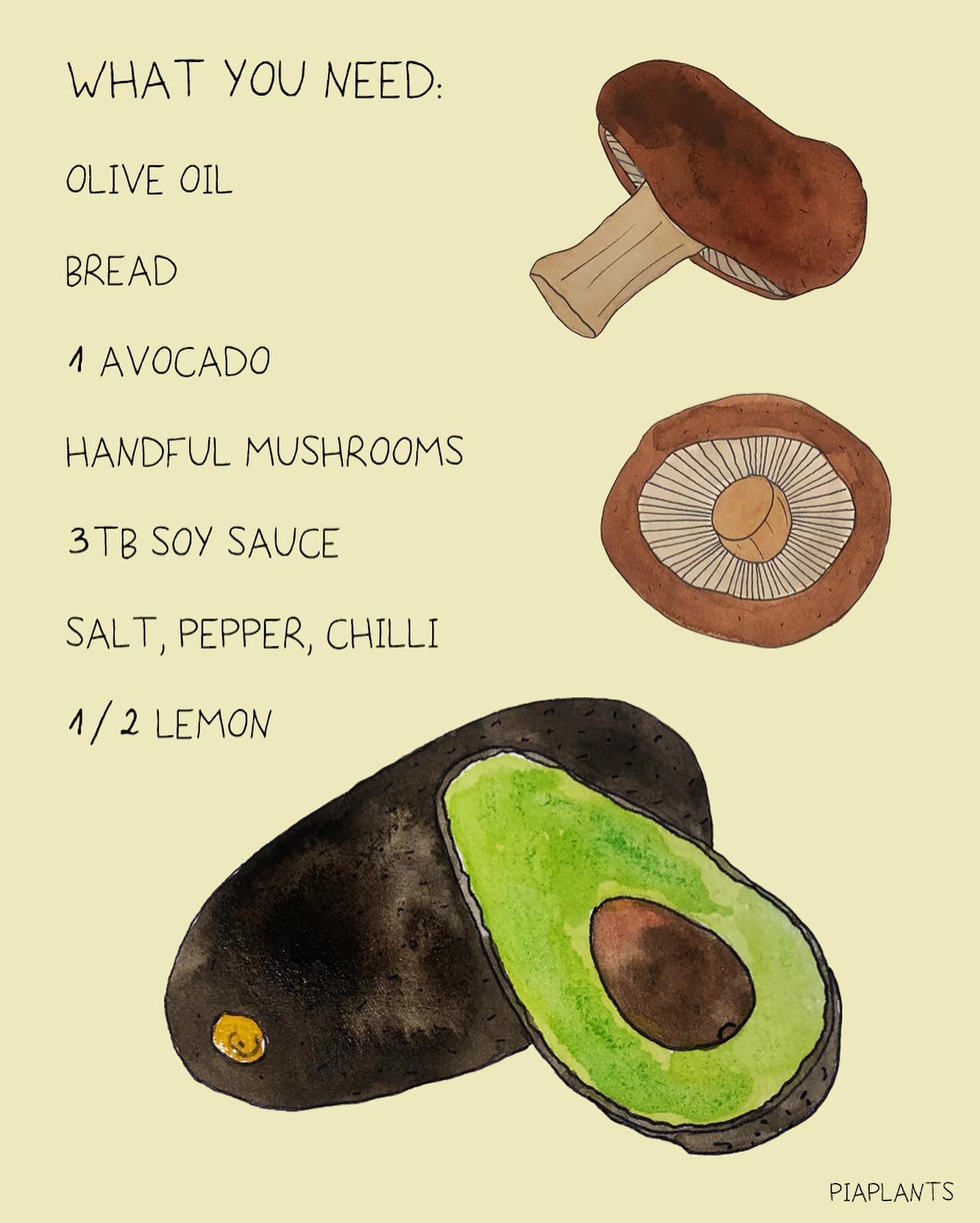 Avocado Mushroom Breakfast Toast