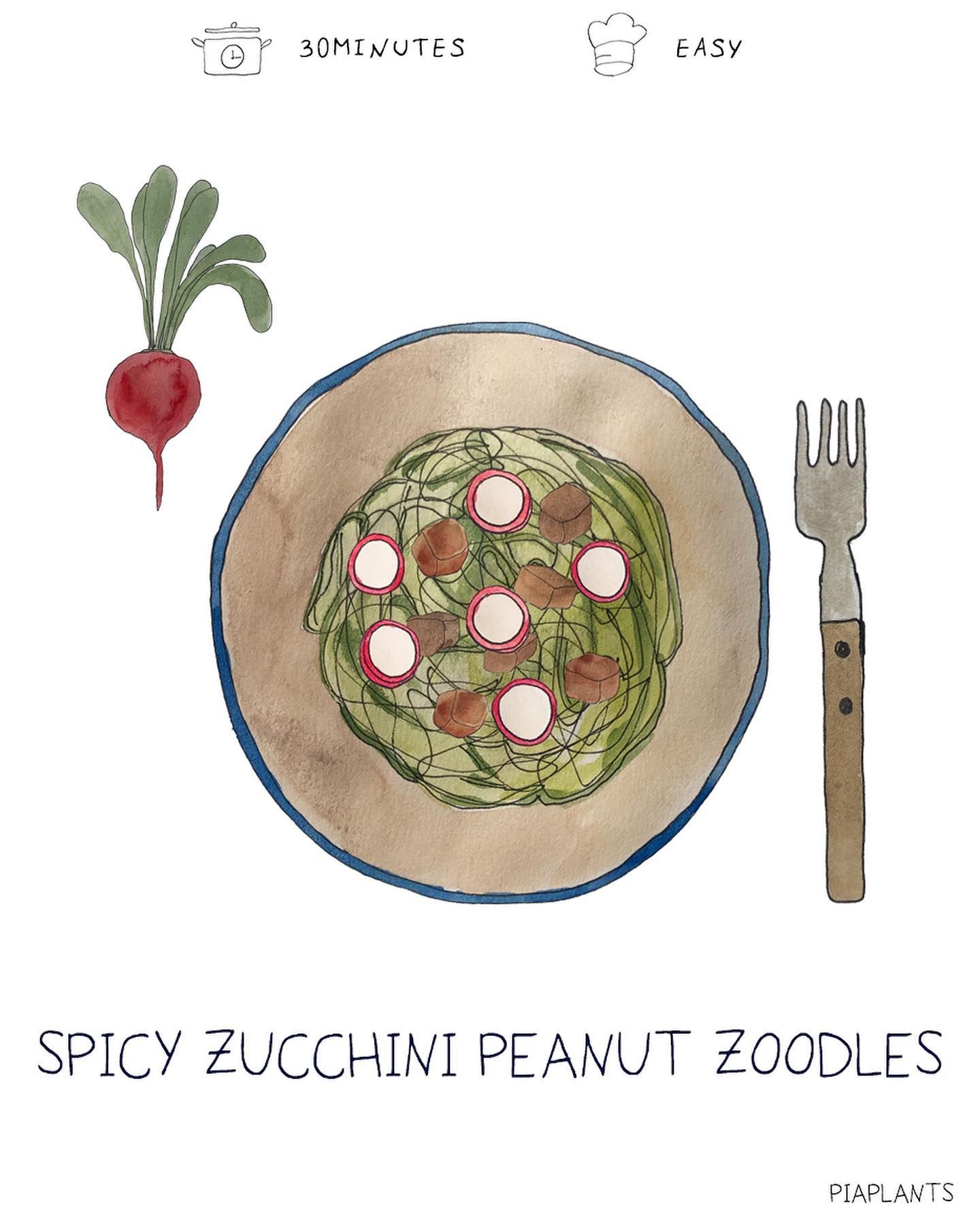 Peanut Tofu Zoodles with Sesame Sauce