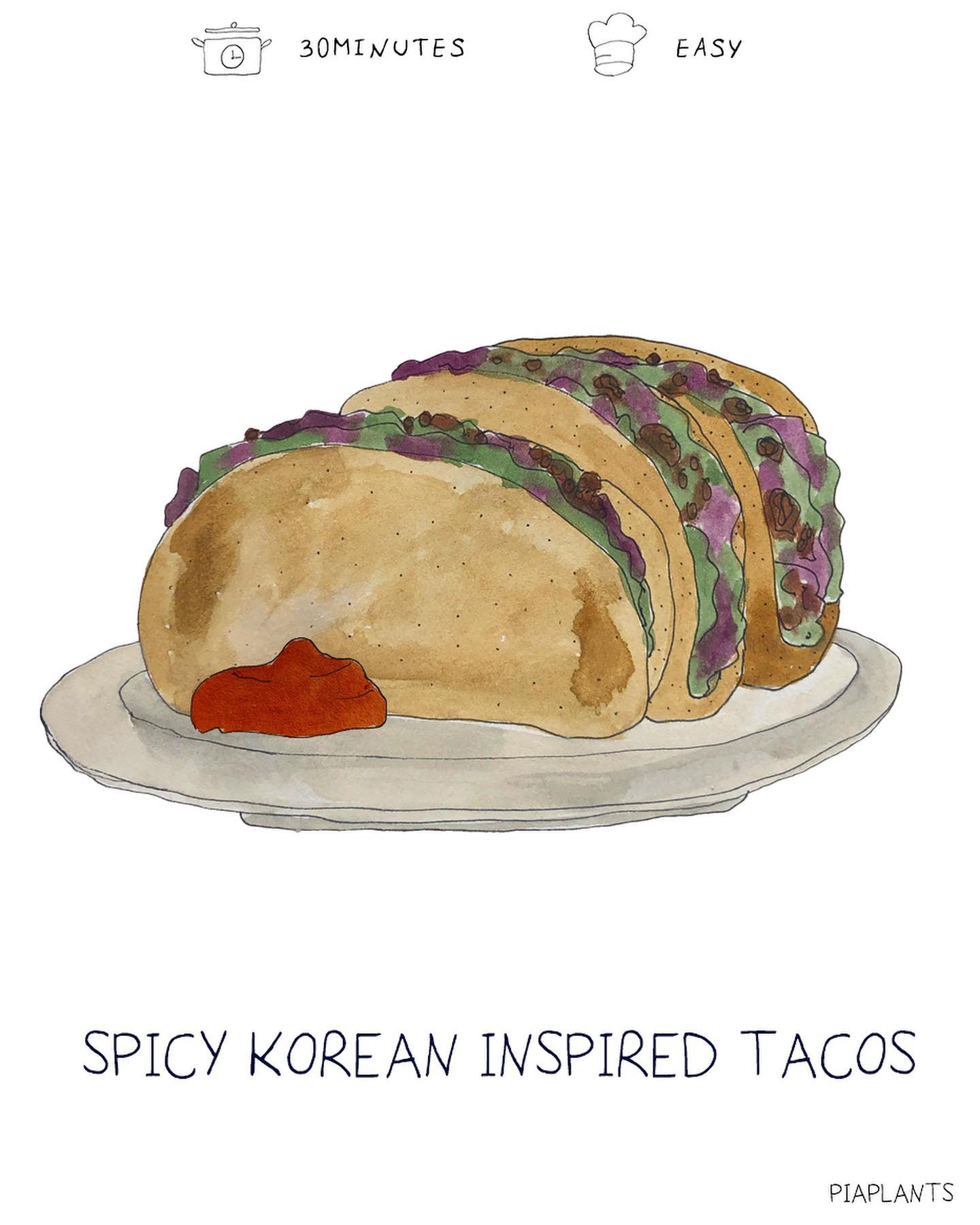 Vegan Korean Taco with Cabbage Slaw and Spicy Mayo