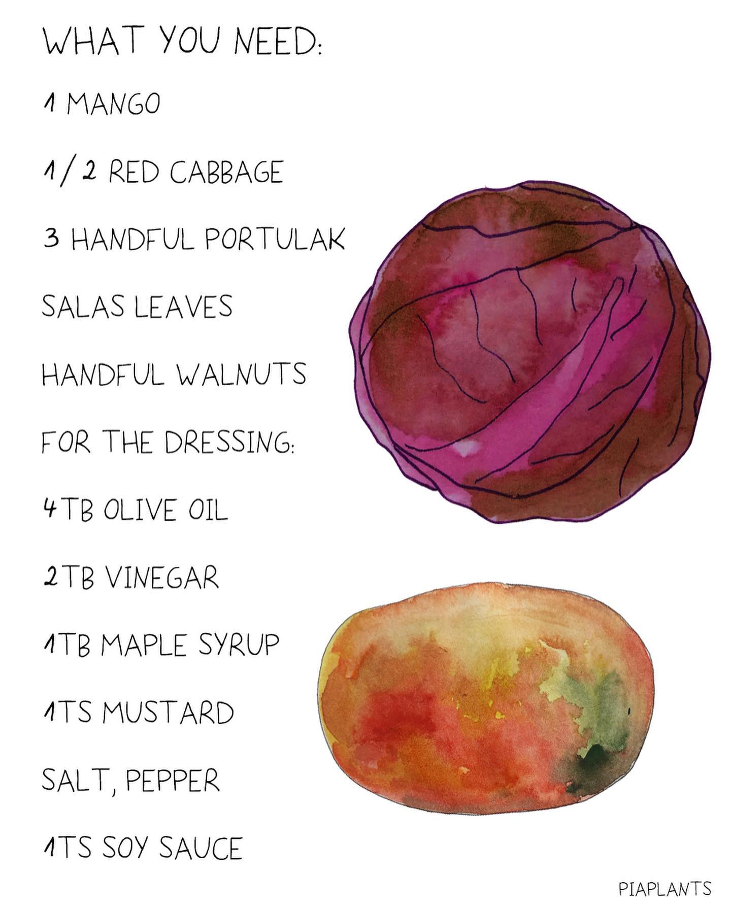 Festive Christmas Eve Salad with Red Cabbage, Mango, and Walnuts