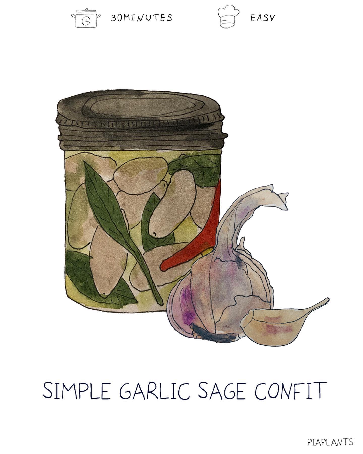 Sage-Infused Confit Garlic