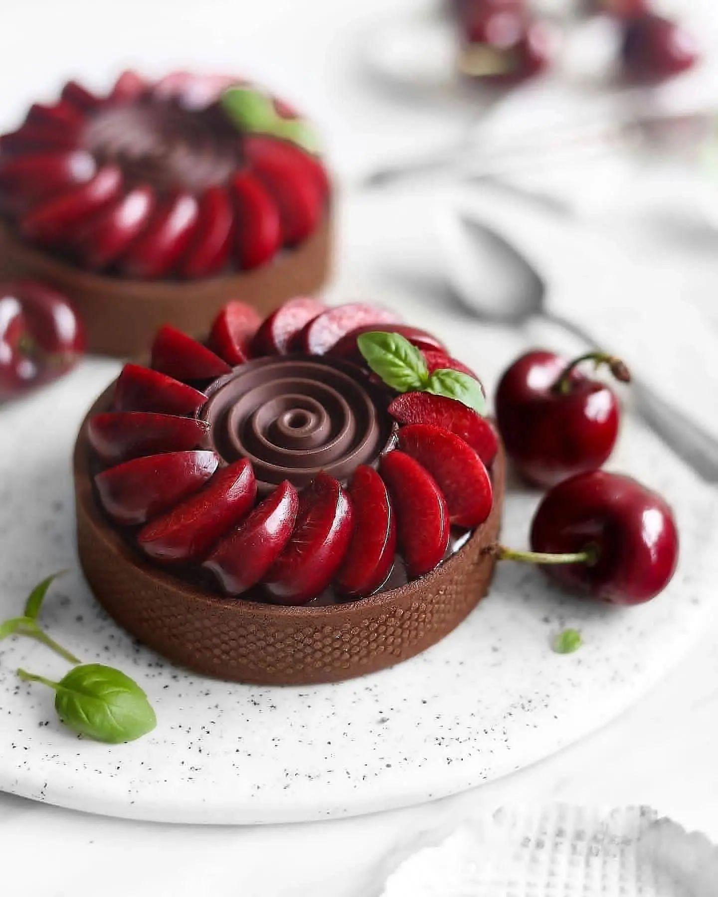Dark Chocolate Cherry Tartlets