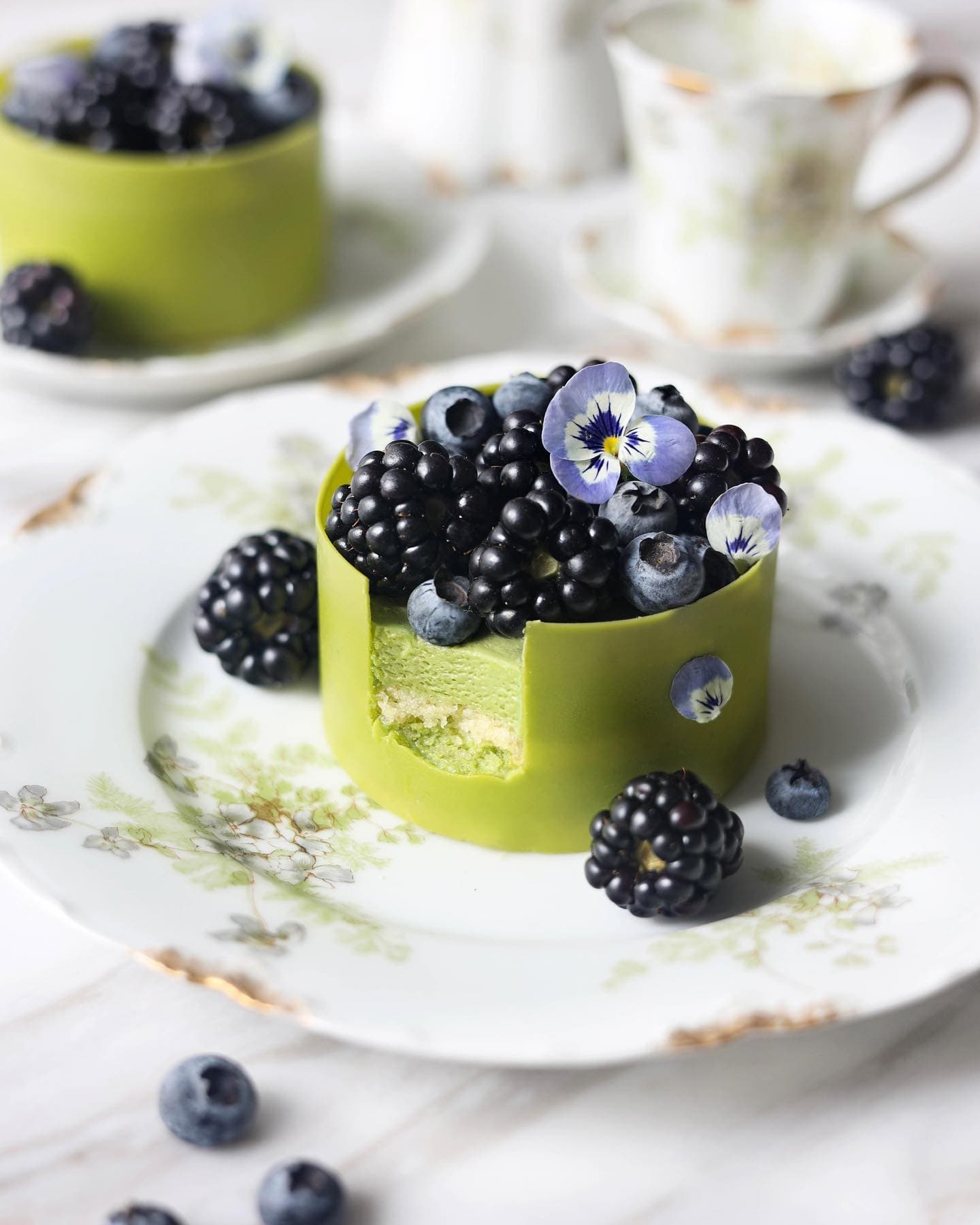 Matcha Lemon Mousse Cake