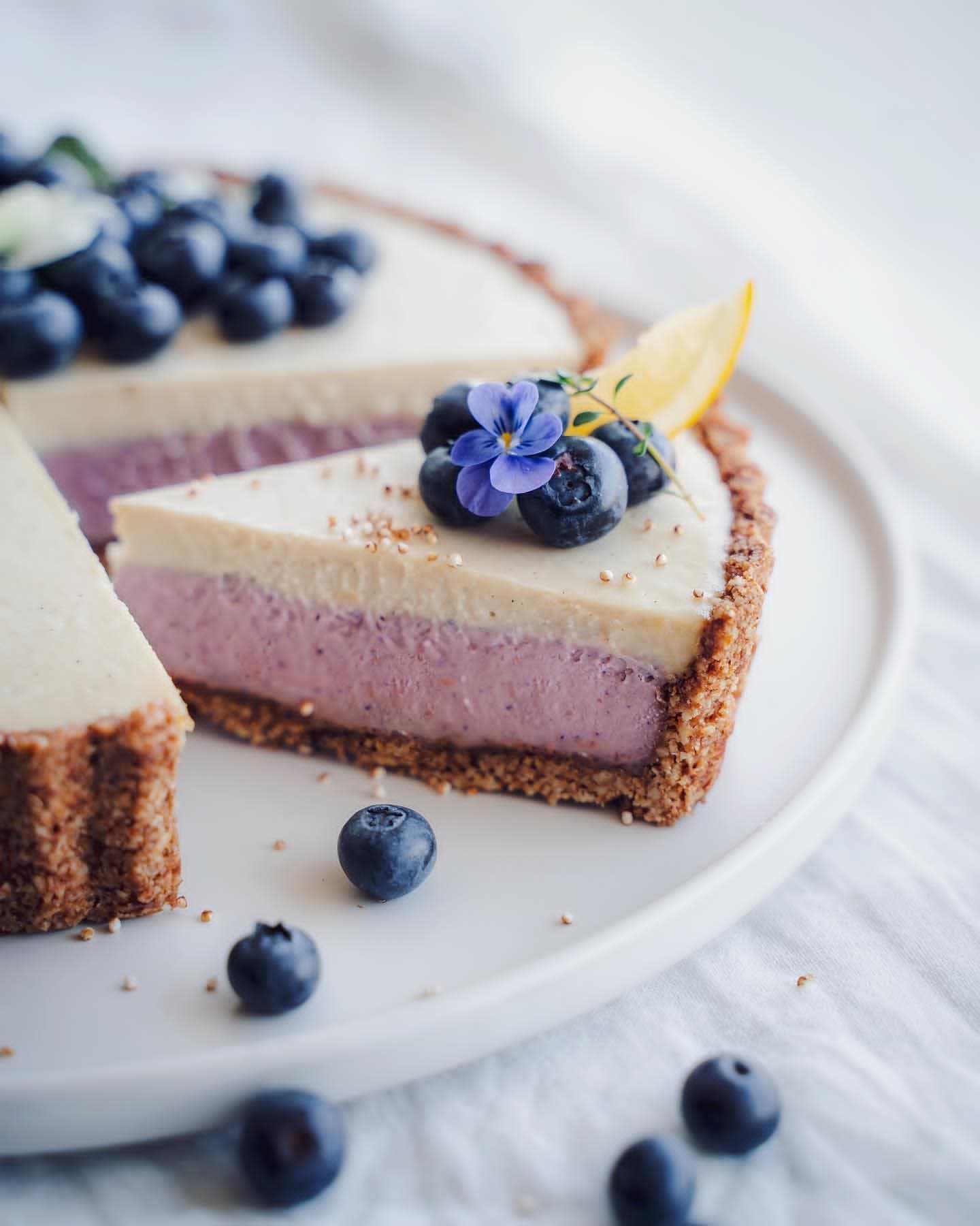 White Chocolate and Blueberry Cheesecake Tart