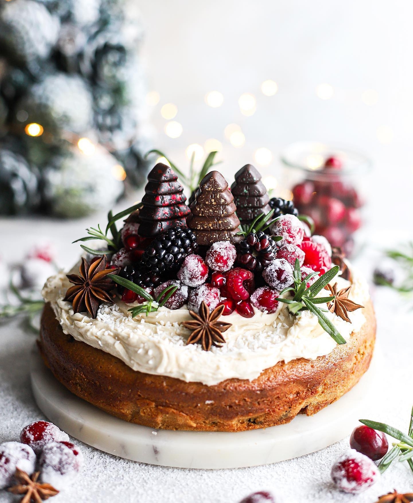 Moist Christmas Spiced Fruit Sponge Cake