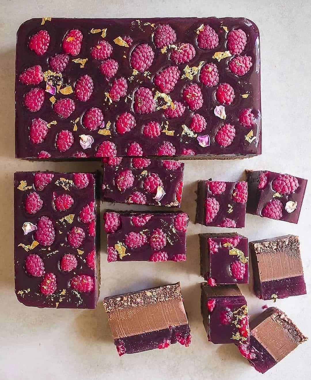 Vegan Chocolate and Berry Jelly Slice