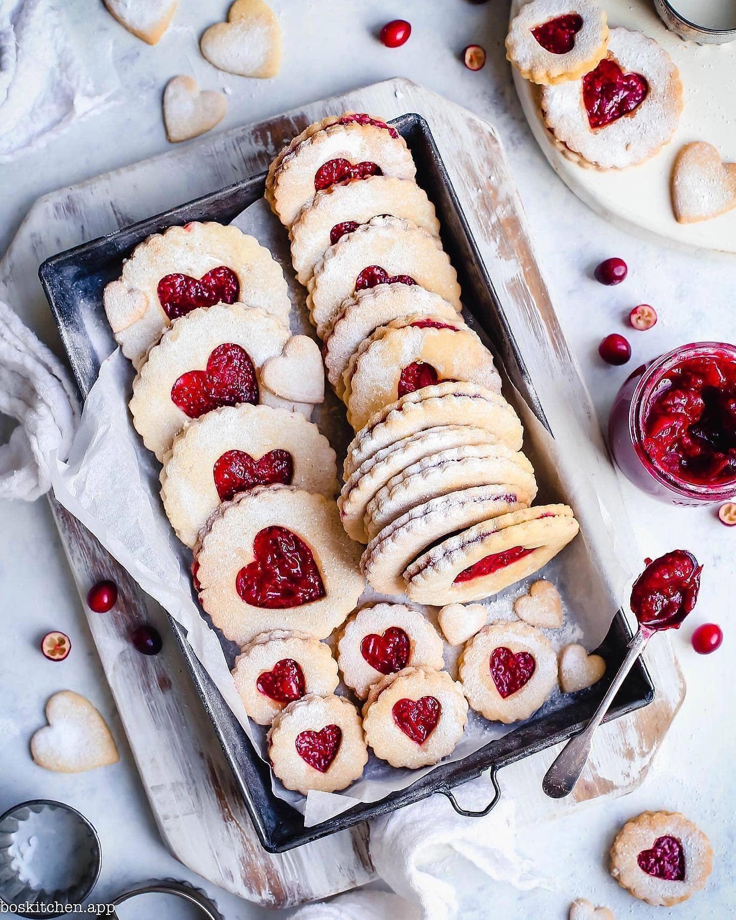 Linzer Cookies with Zesty Cranberry Orange Filling