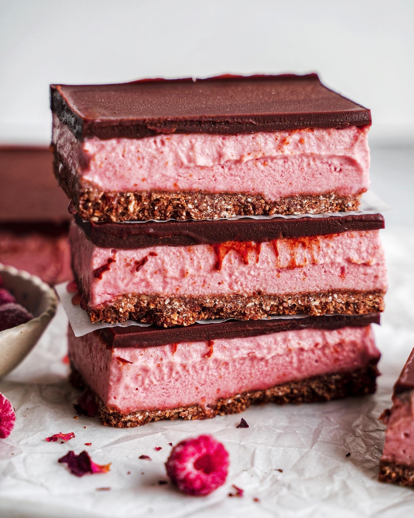 Frozen Raspberry Banana Chocolate Slice