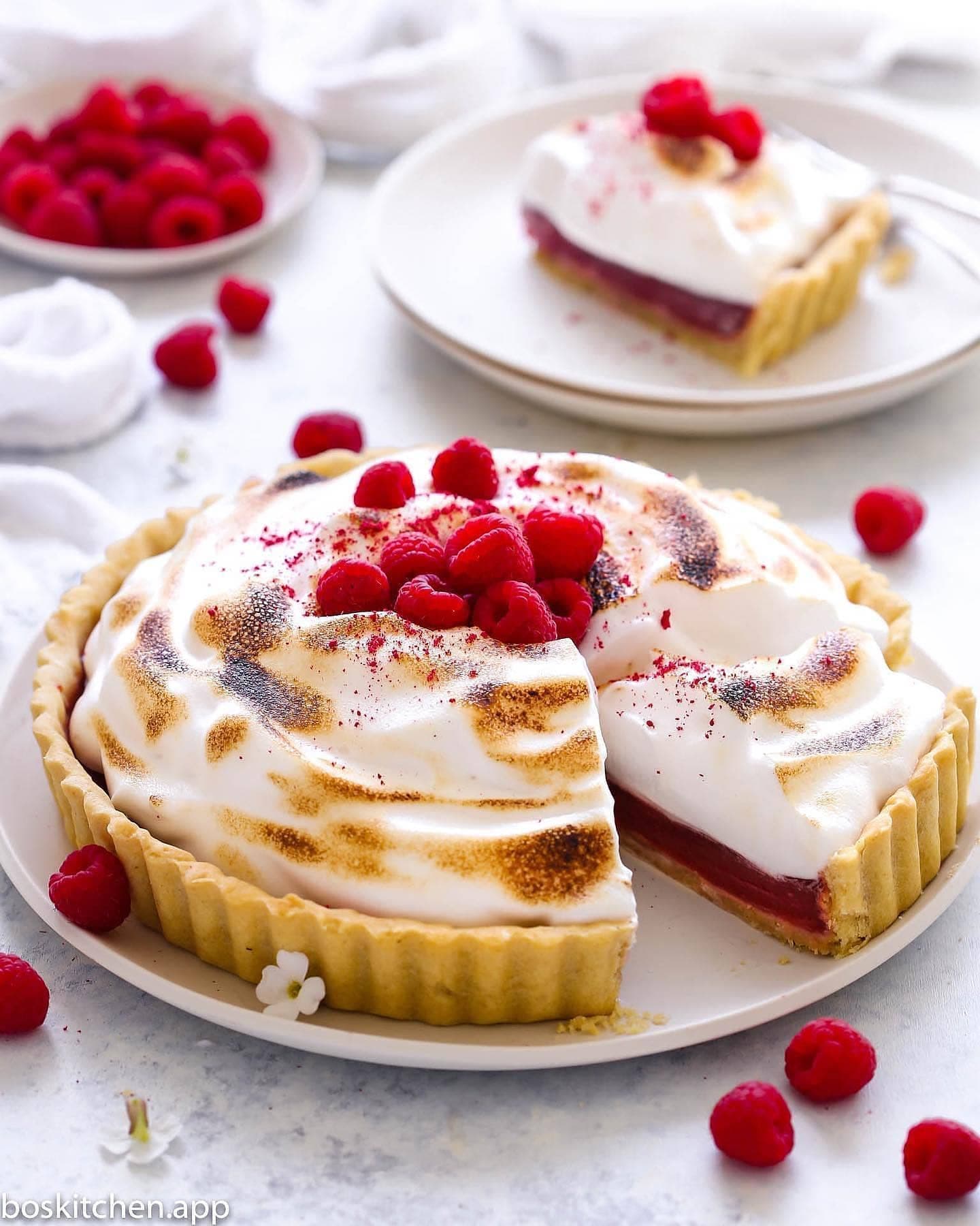 Vegan Raspberry Meringue Pie