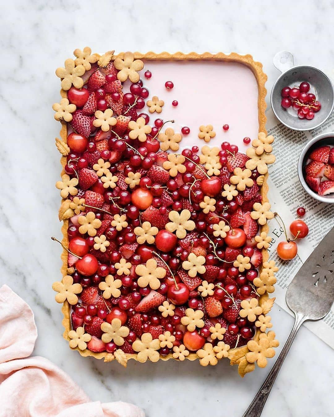 Strawberry Hibiscus Flower Tart