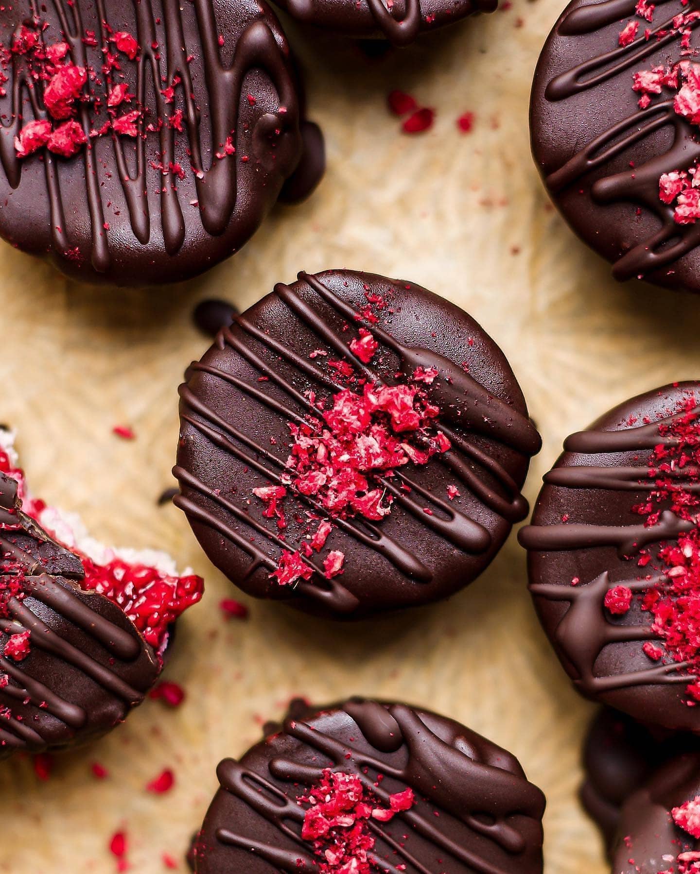 Raspberry Rose Chocolate Bites with Rishi and Mucuna