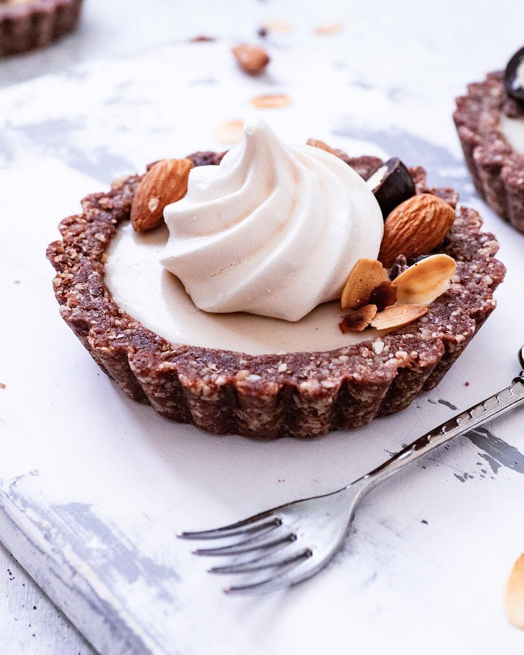Vegan Dark Chocolate Almond Joy Tartlets