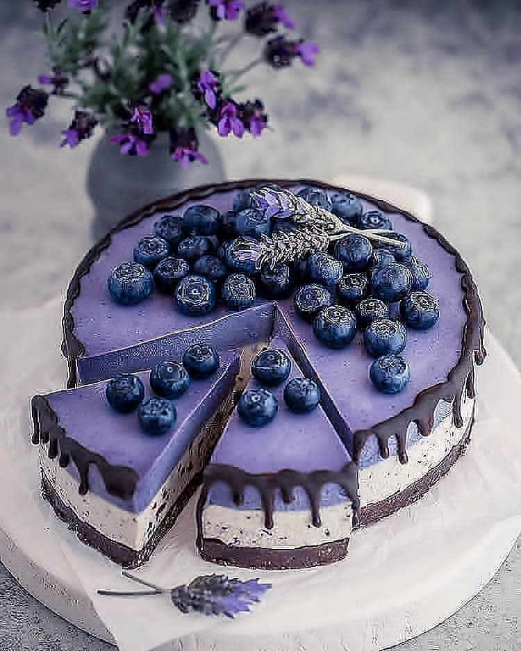 Stracciatella Maqui Berry White Chocolate Cheesecake