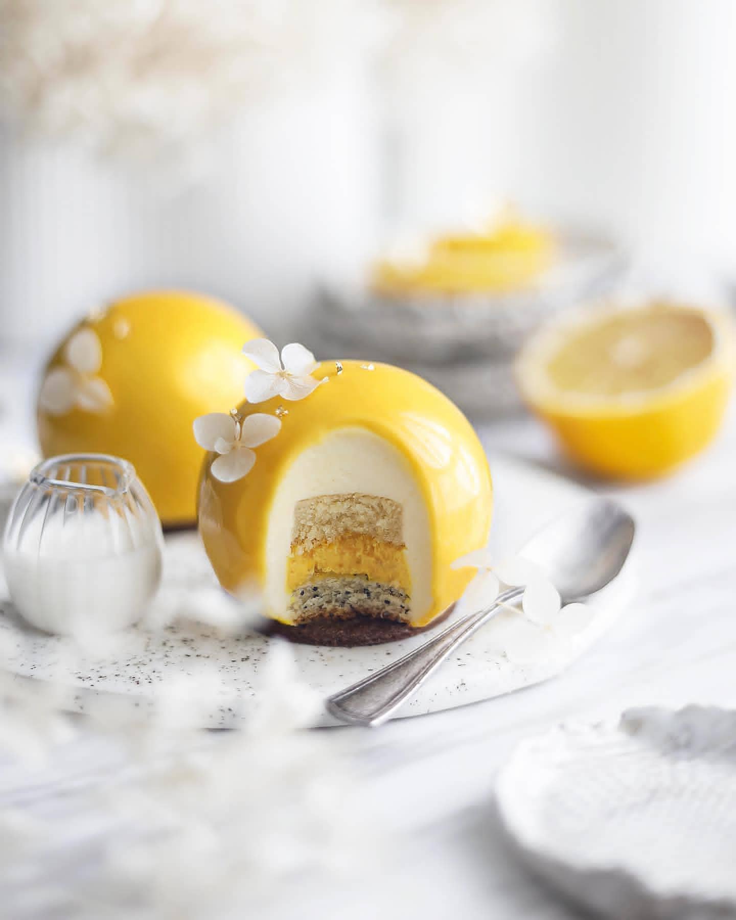 Lemon Coconut Mousse Cake