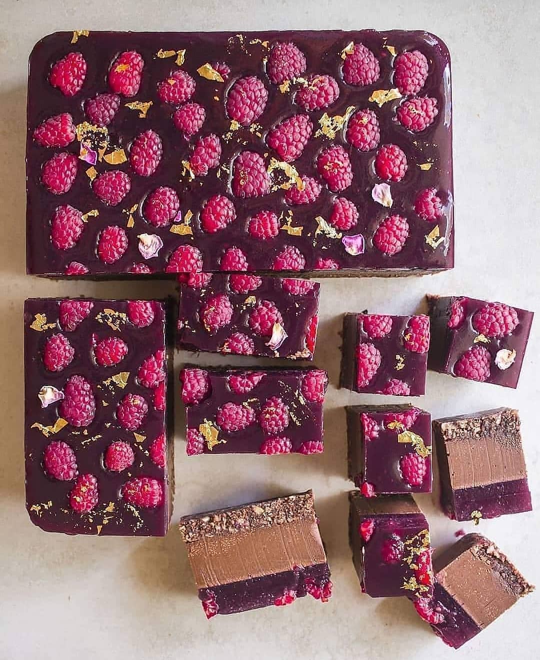 Vegan Chocolate and Berry Jelly Slice