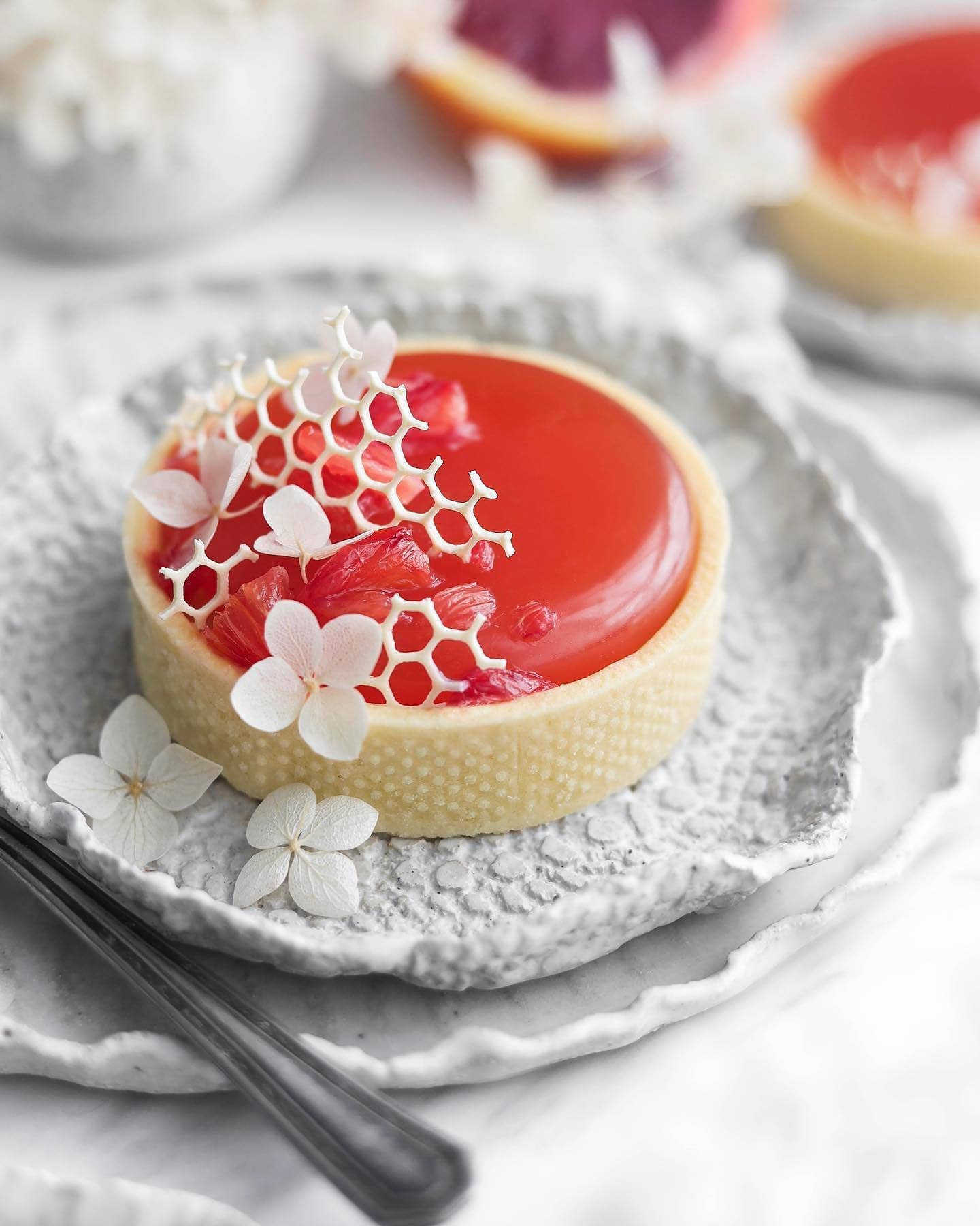 Blood Orange and Coconut Tartlet