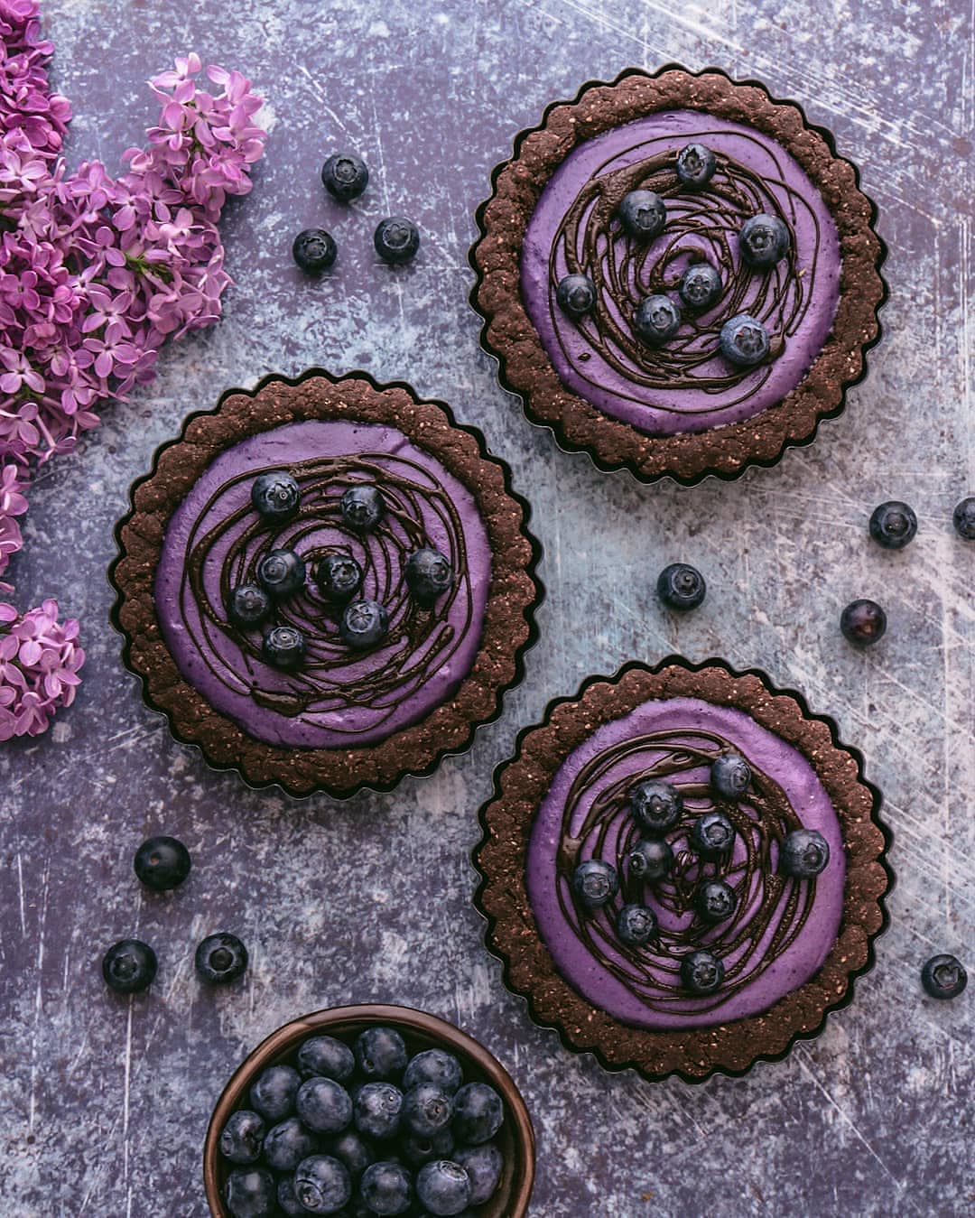 Crispy Cookie Crust Maqui Berry Tarts