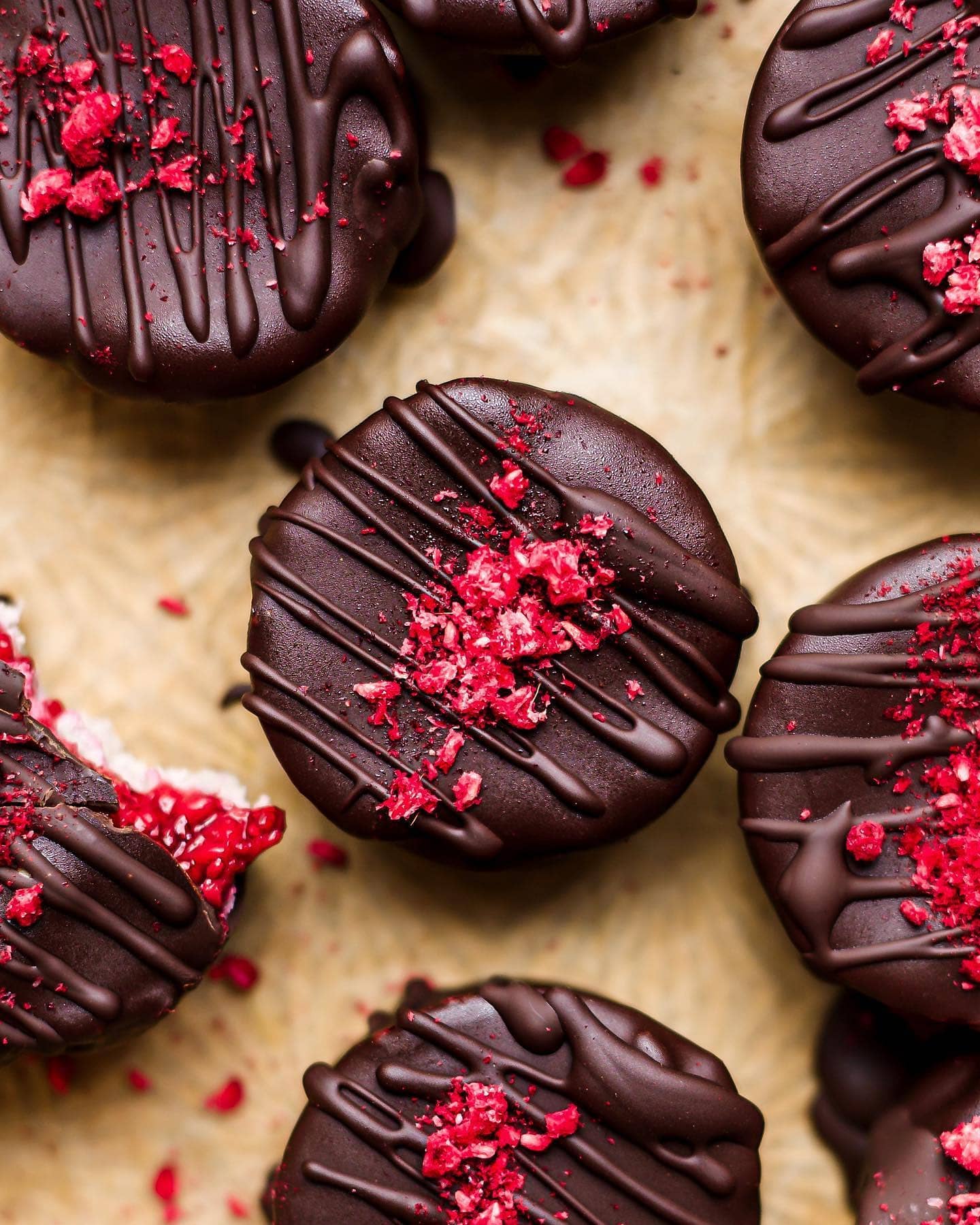 Raspberry and Rose Chocolate Bites