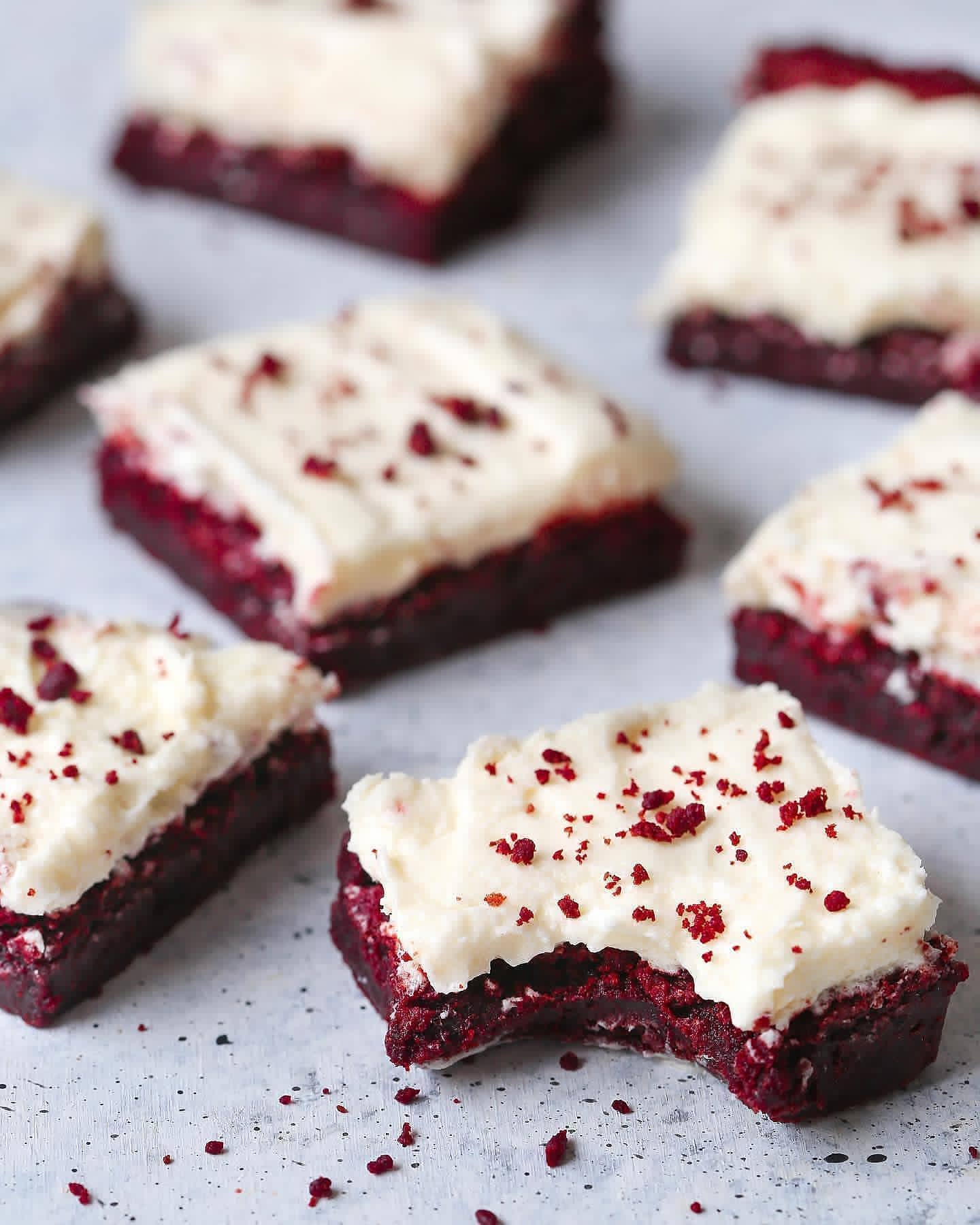 Decadent Red Velvet Brownies with Vanilla Frosting