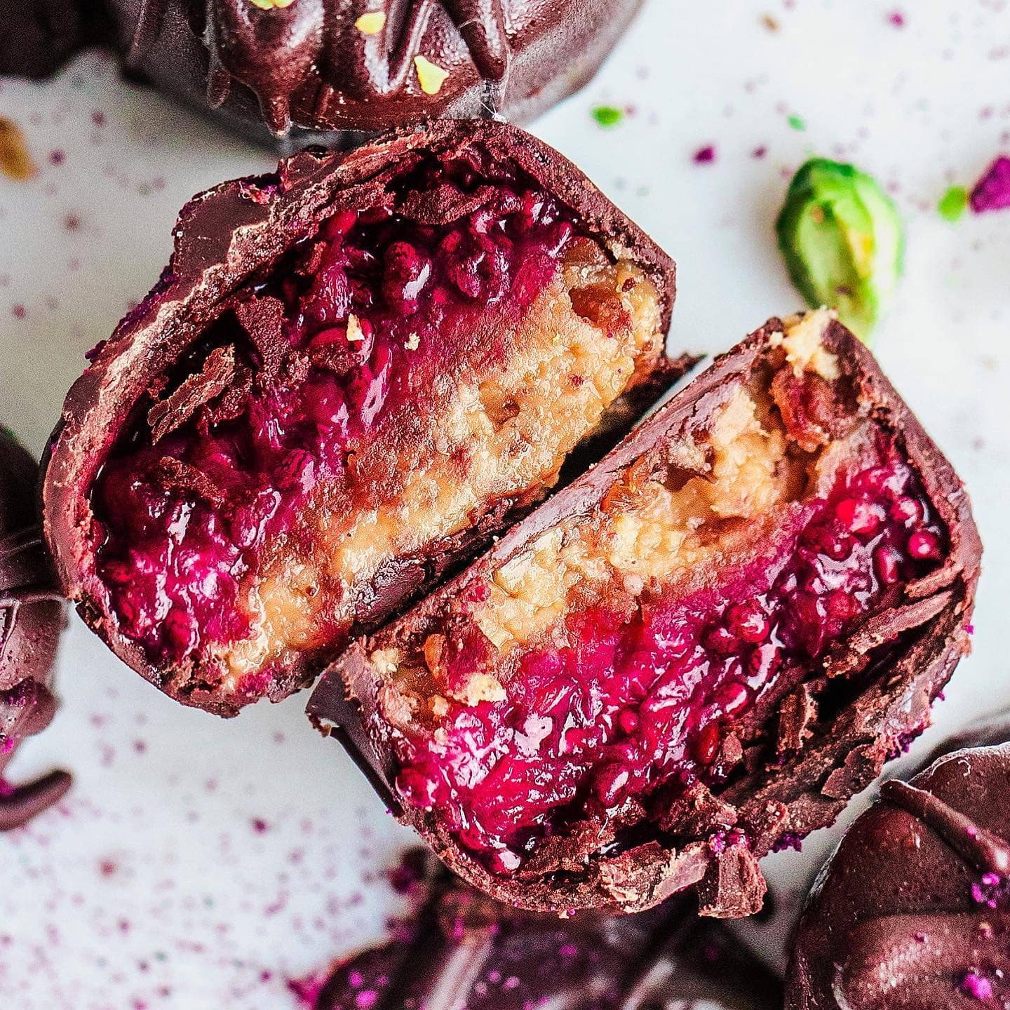 Healthy Vegan Peanut Butter Chia Pralines