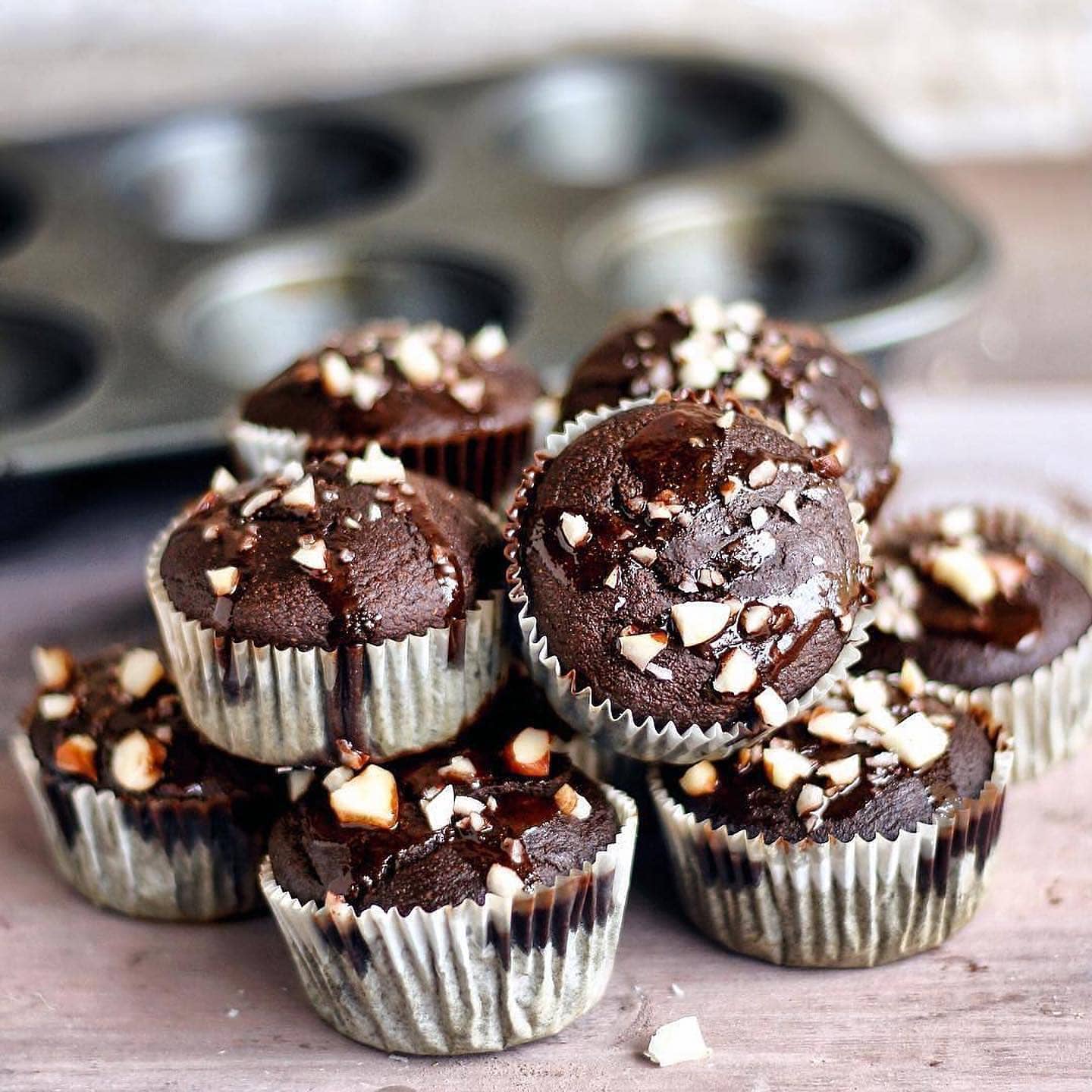 Vegan Chocolate Banana Muffins