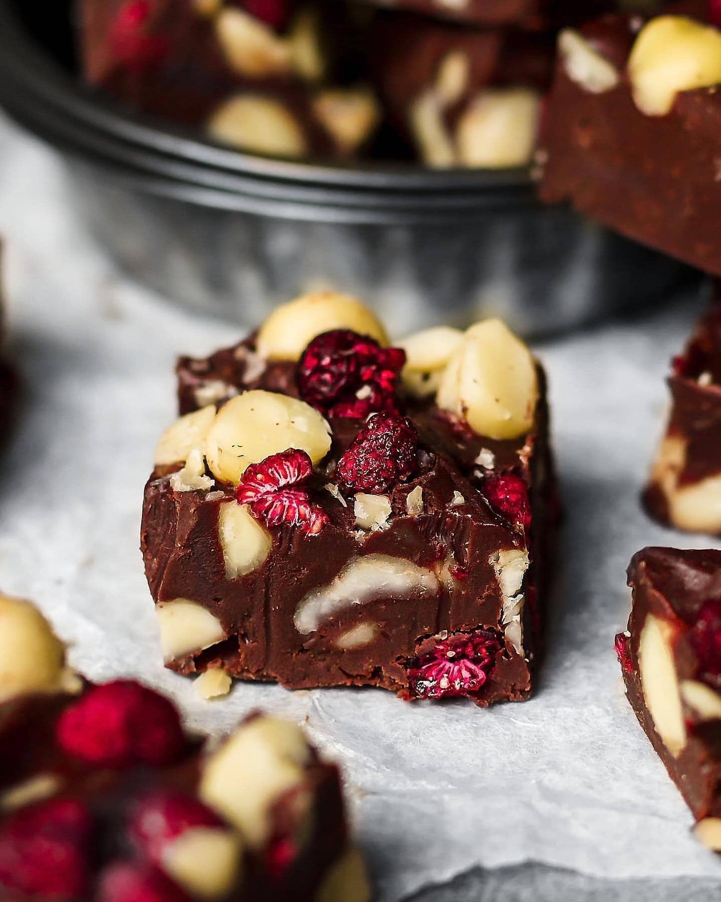 Macadamia Raspberry Vegan Fudge