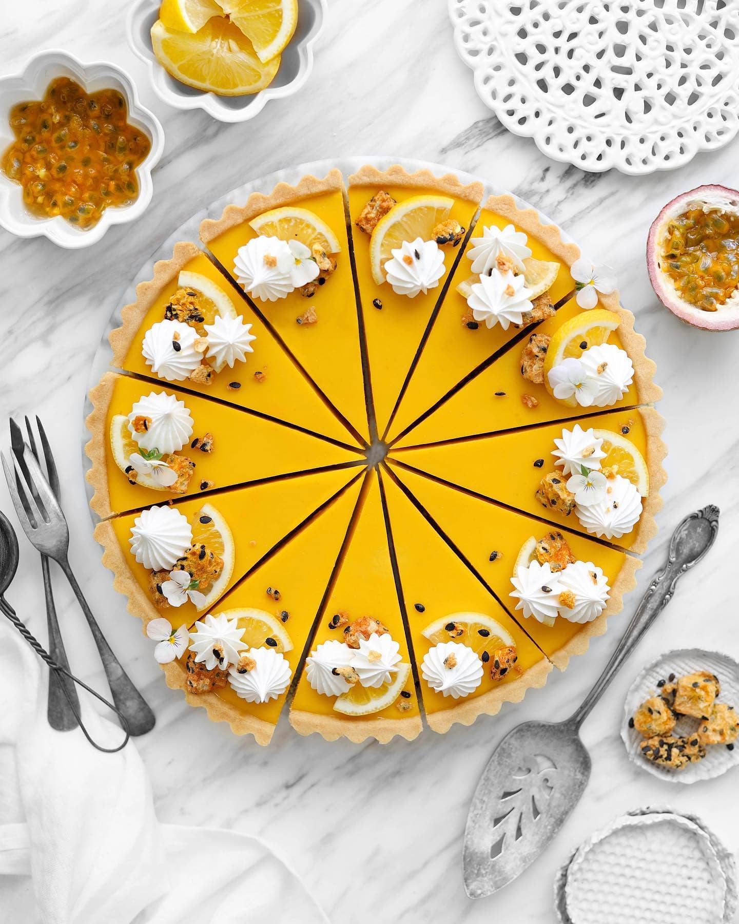Vegan Lemon and Passionfruit Tart