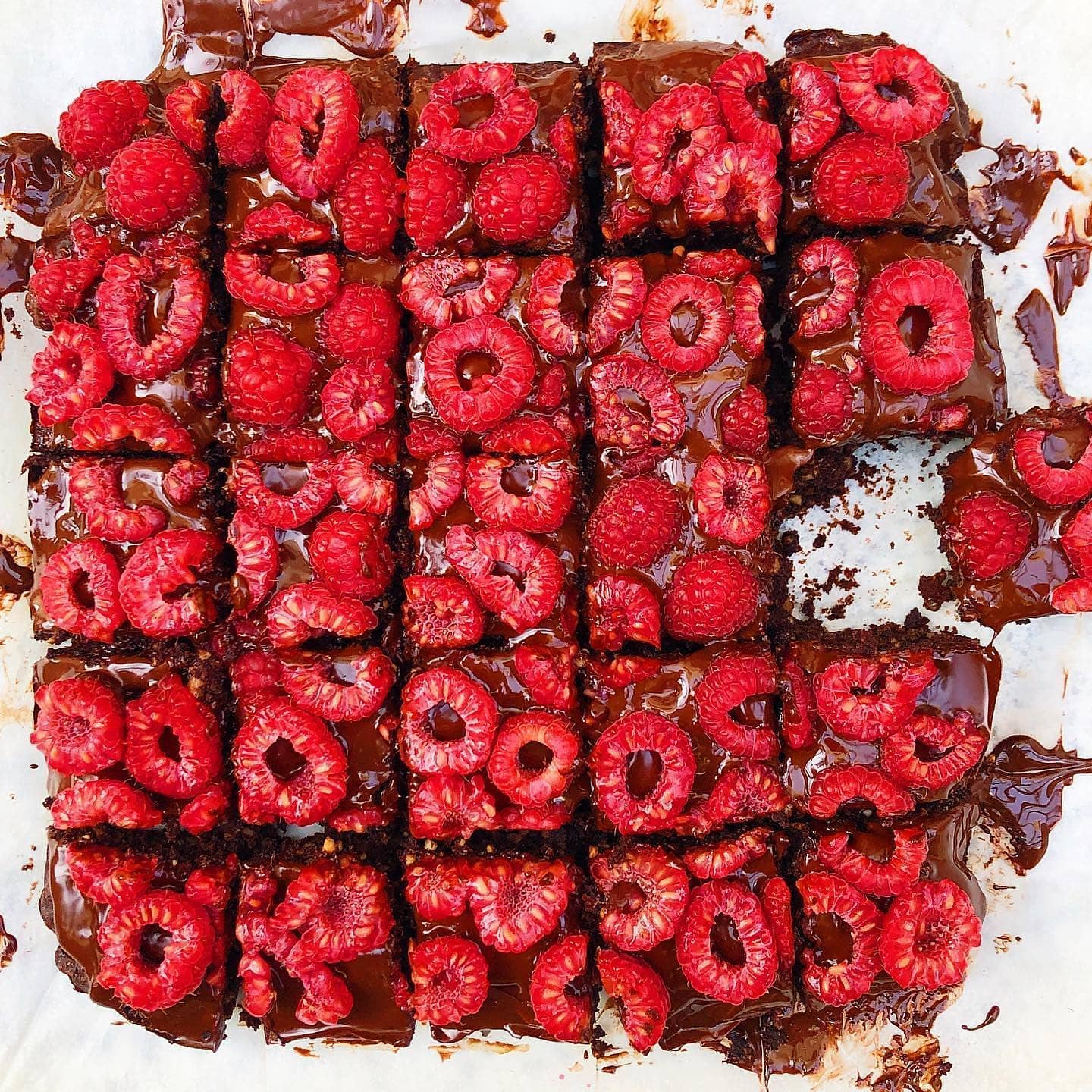 Vegan Hazelnut Brownies with Raspberries