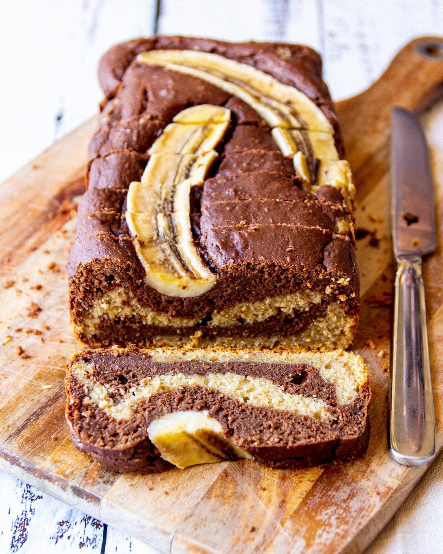 Vegan Chocolate Marble Banana Bread