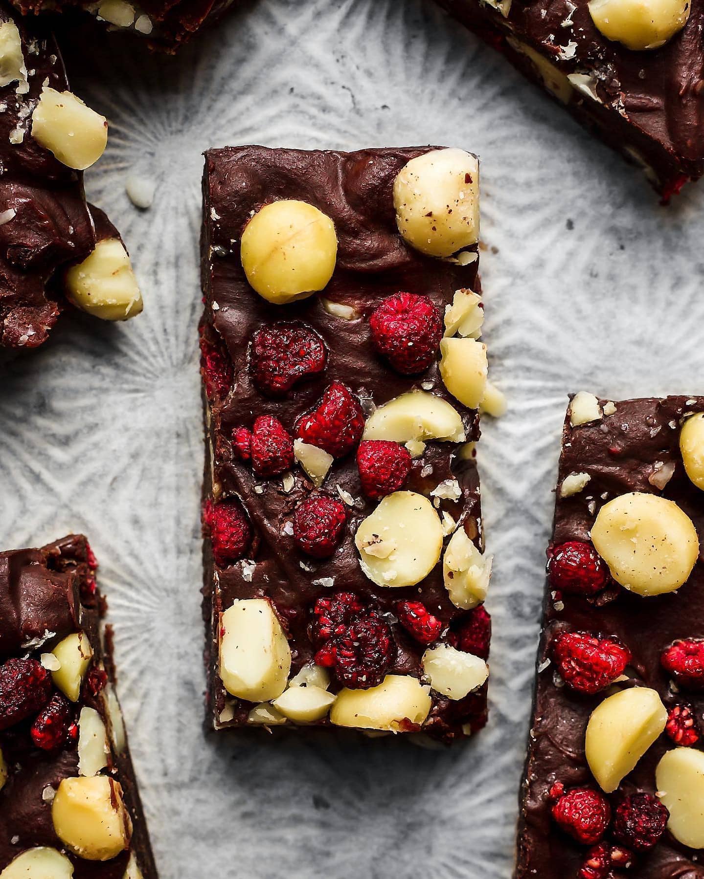 Macadamia Raspberry Vegan Fudge Bliss
