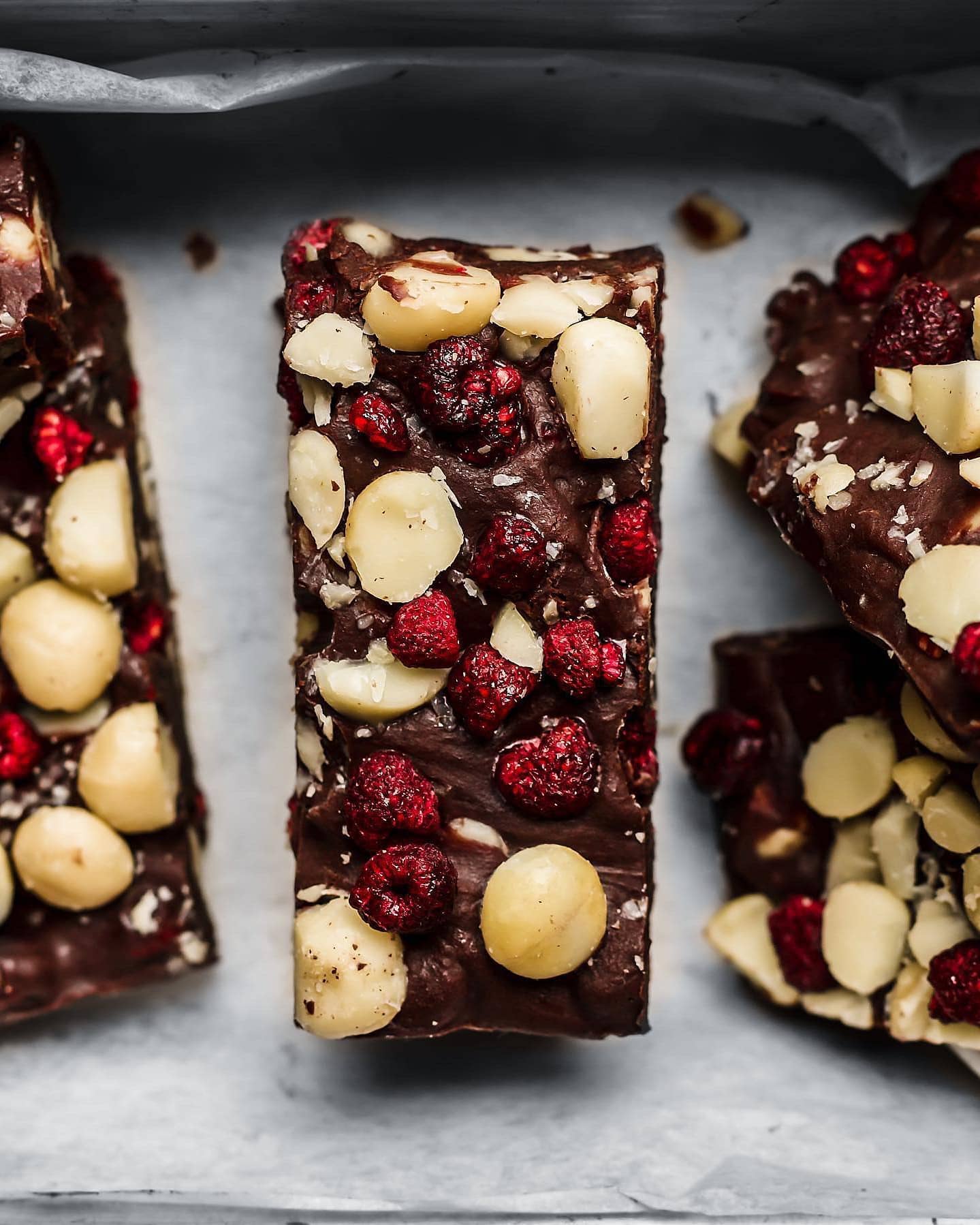 Macadamia Raspberry Vegan Fudge Bliss