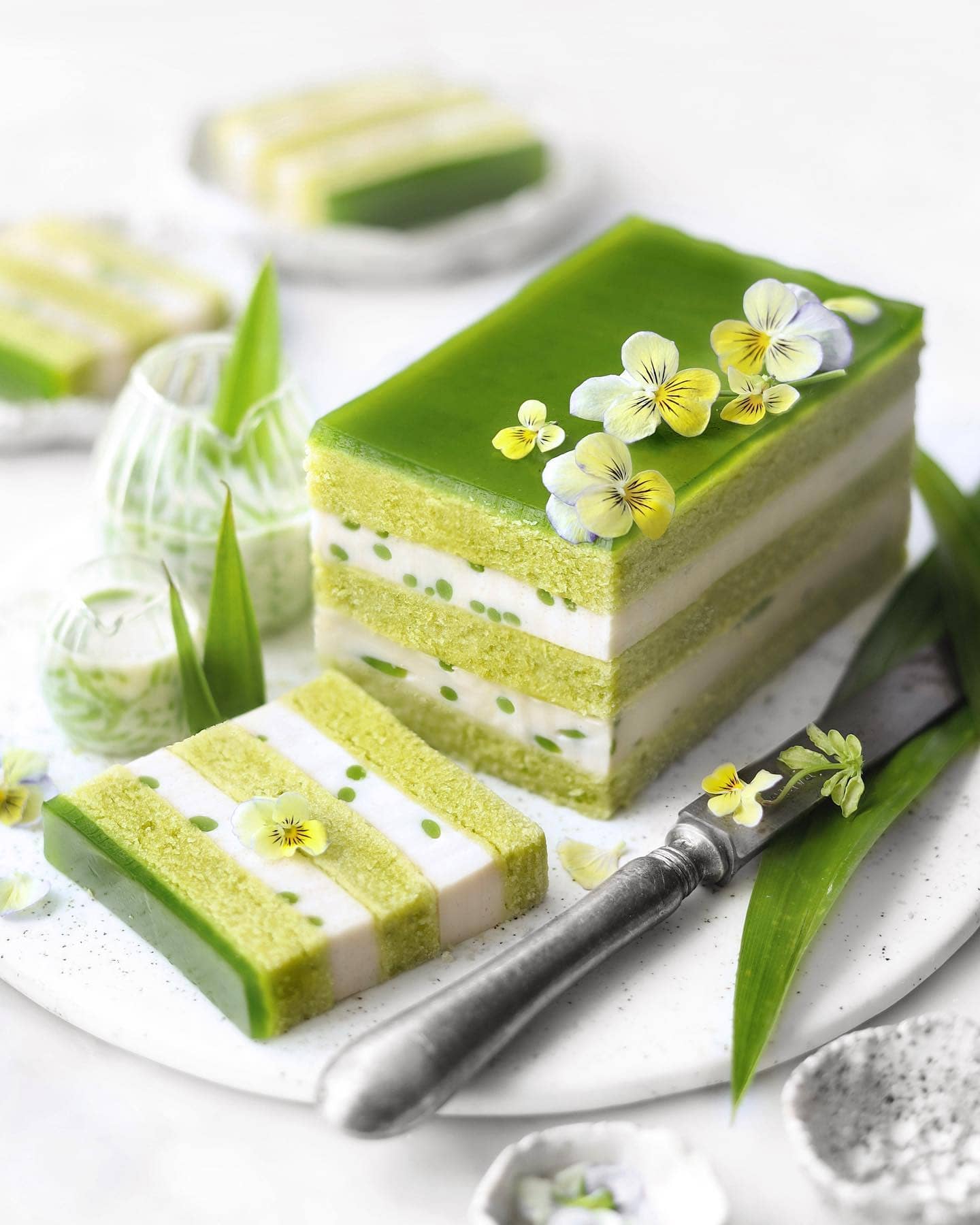 Coconut Pandan Cendol Cake