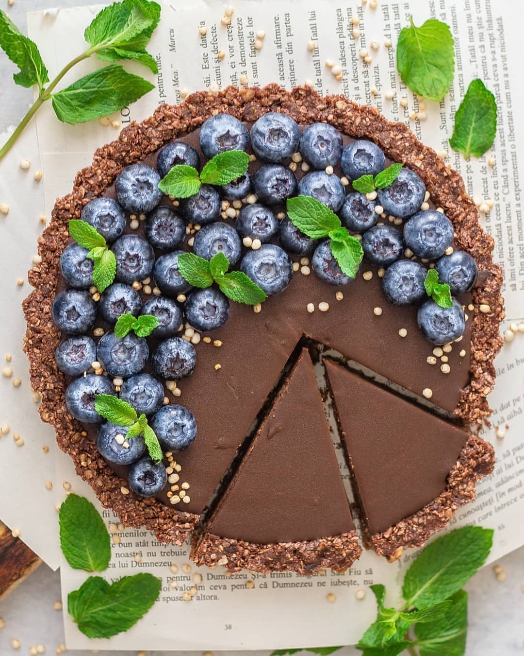 Vegan Chocolate Mint Tart