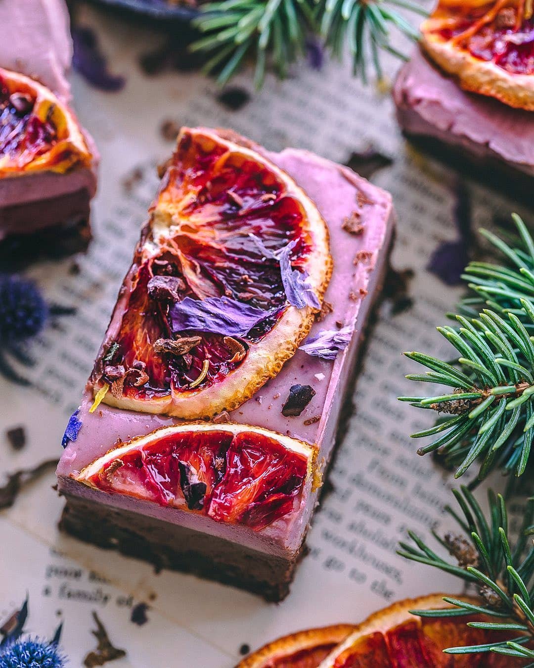 Three-Layer Blood Orange Raw Cake