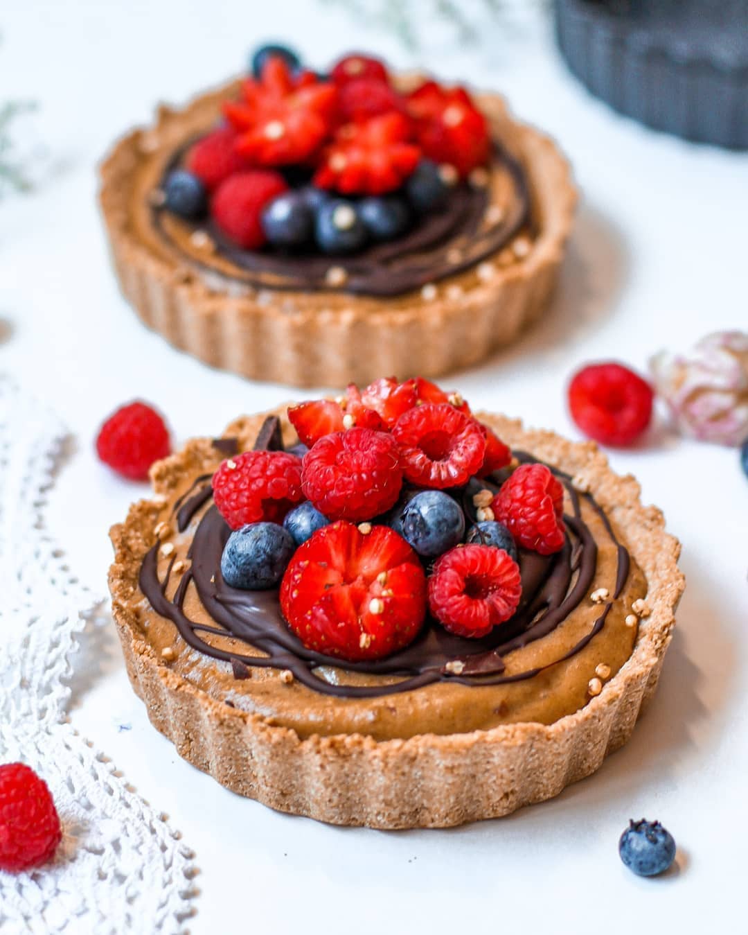 Vegan Mini Chocolate Caramel Tarts