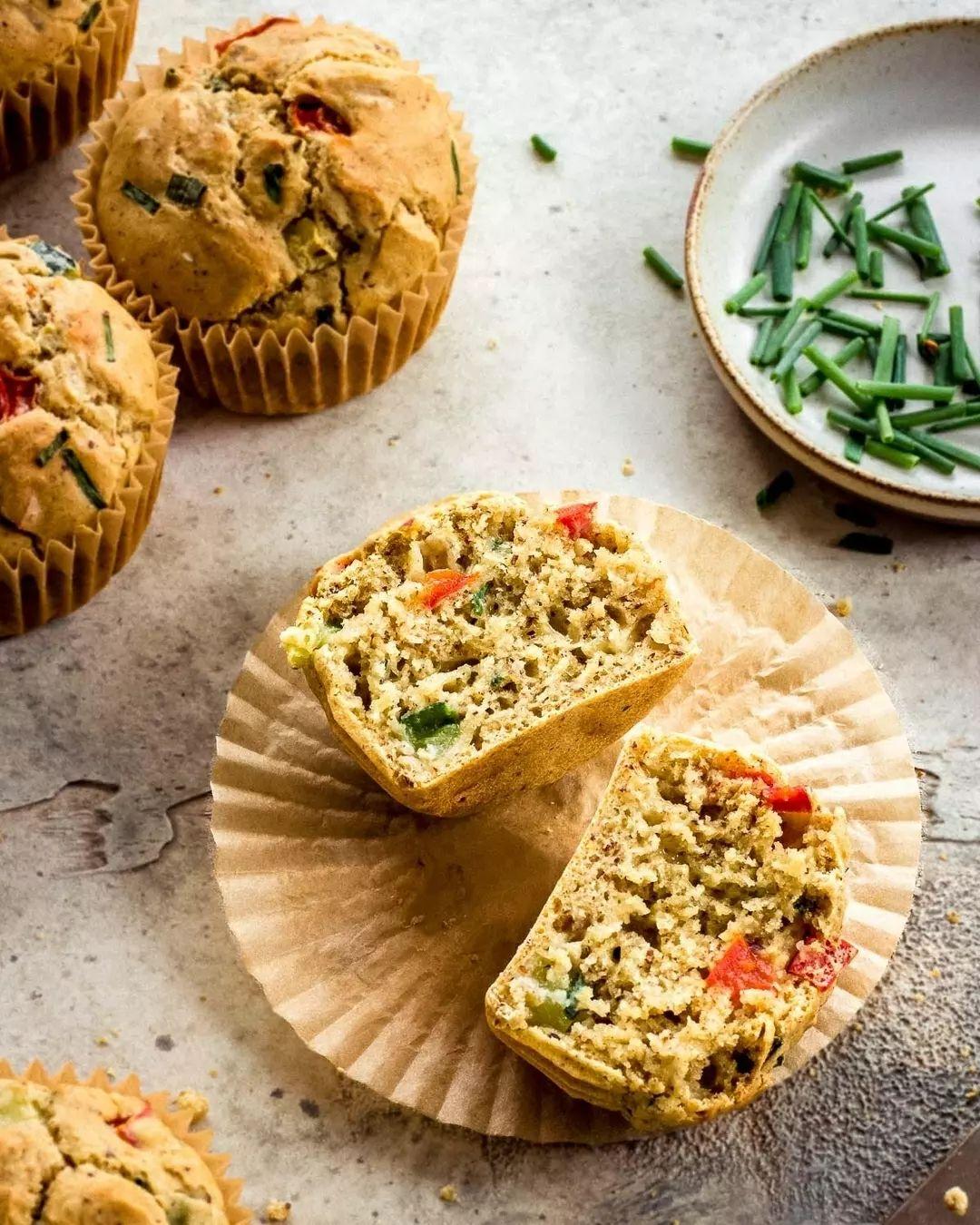 Savoury Vegan Muffins with Mixed Vegetables and Chives