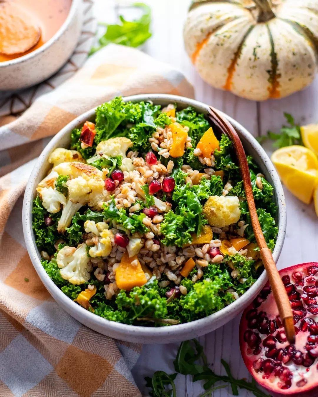 Winter Farro Salad with Roasted Vegetables