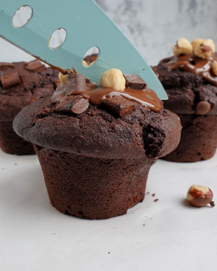 Delicious Healthy Chocolate Hazelnut Muffins