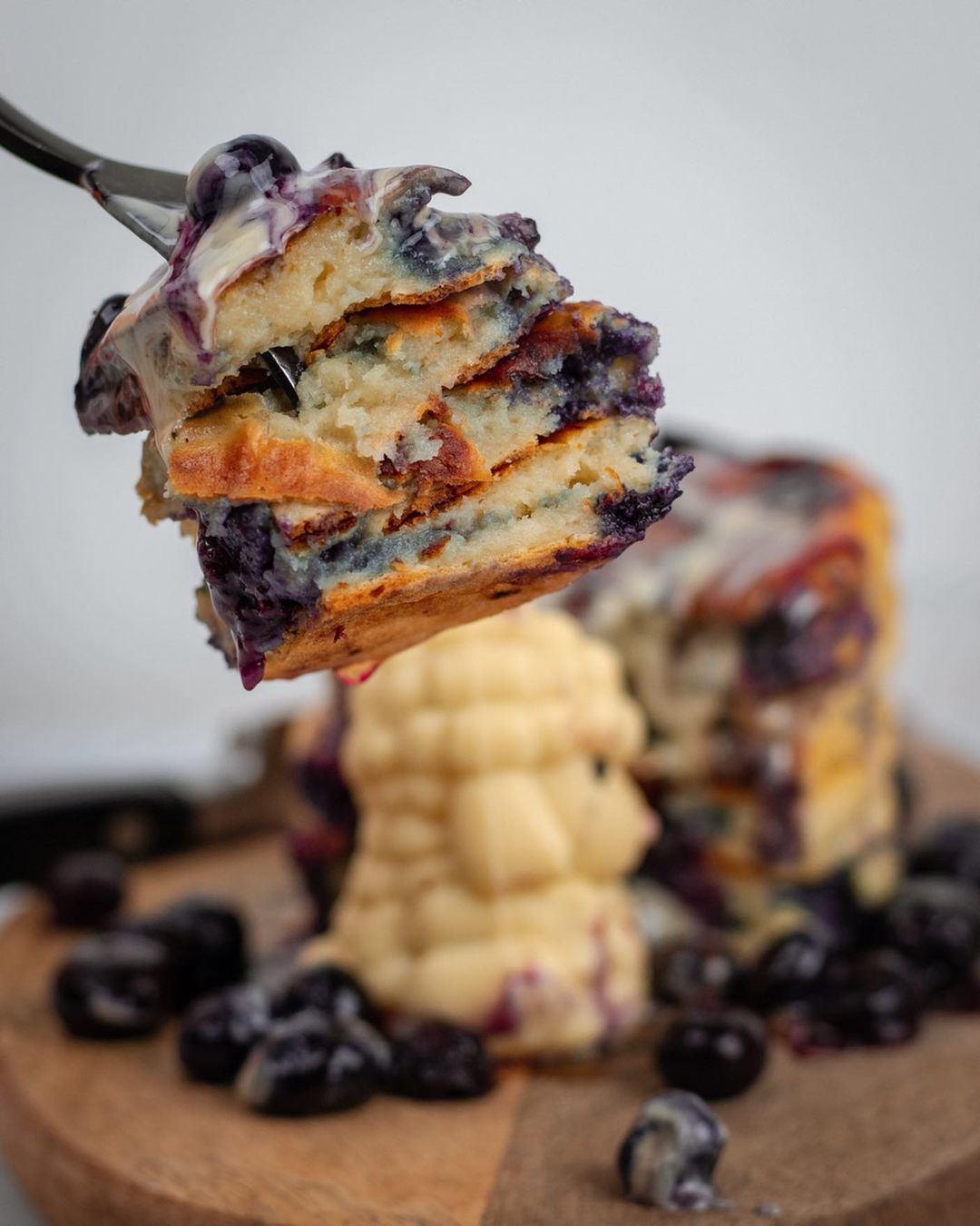 Protein Pancakes with Blueberries and White Chocolate