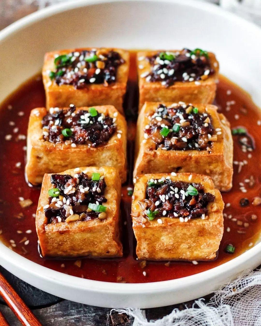 Stuffed Tofu with Umami Sauce
