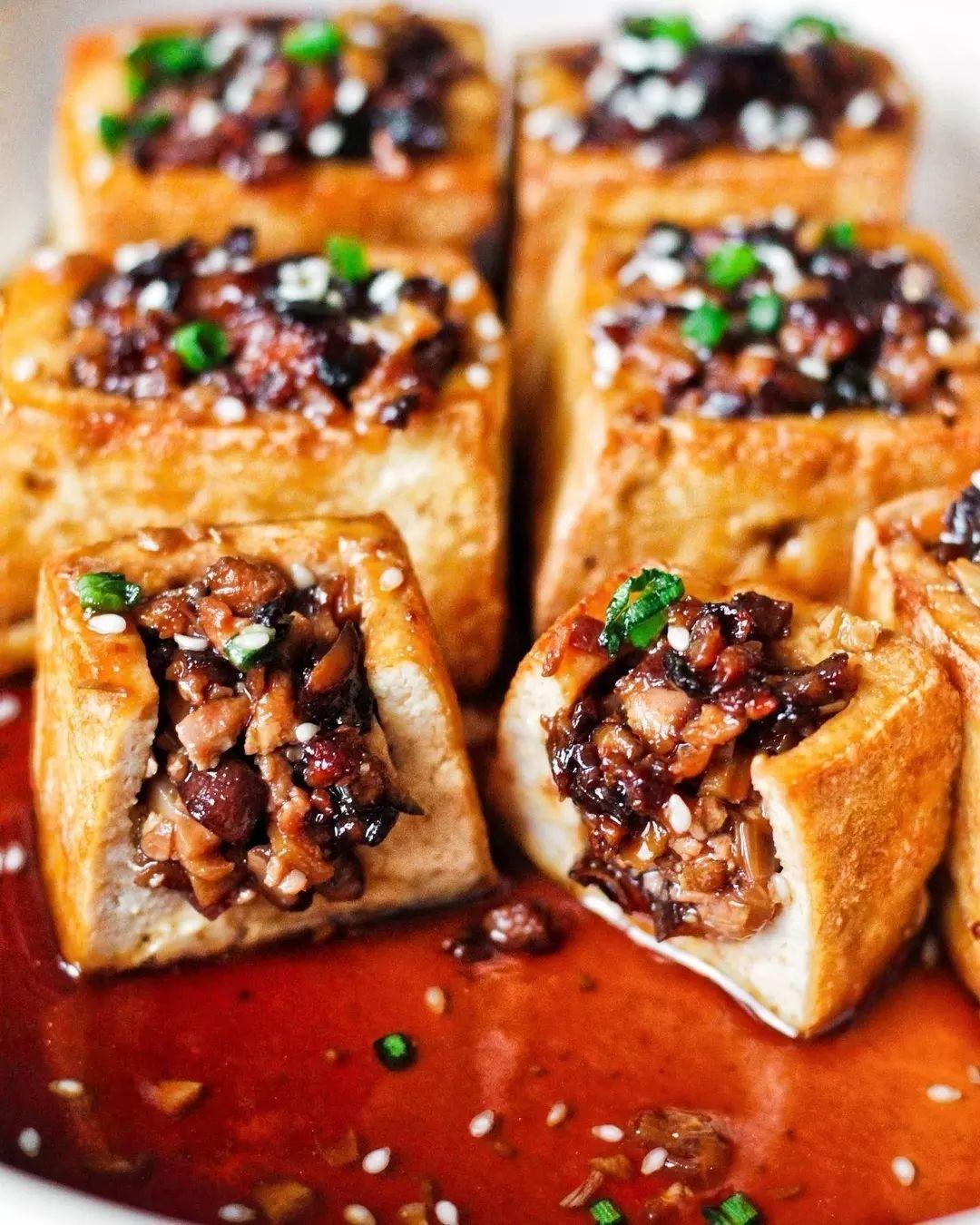 Stuffed Tofu with Umami Sauce