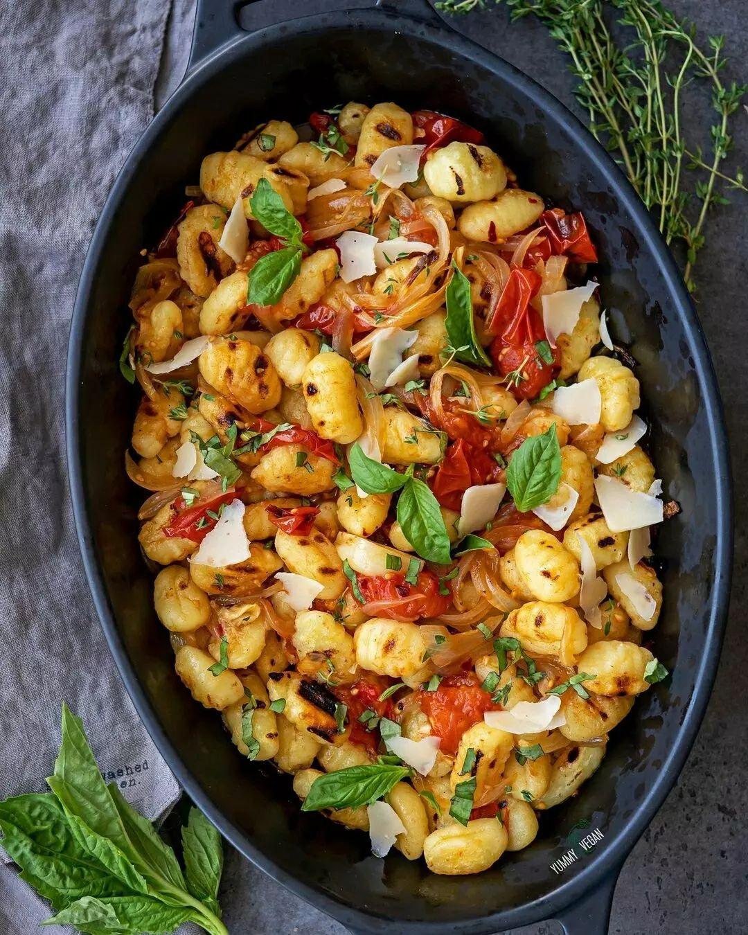 Grilled Gnocchi with Roasted Tomatoes